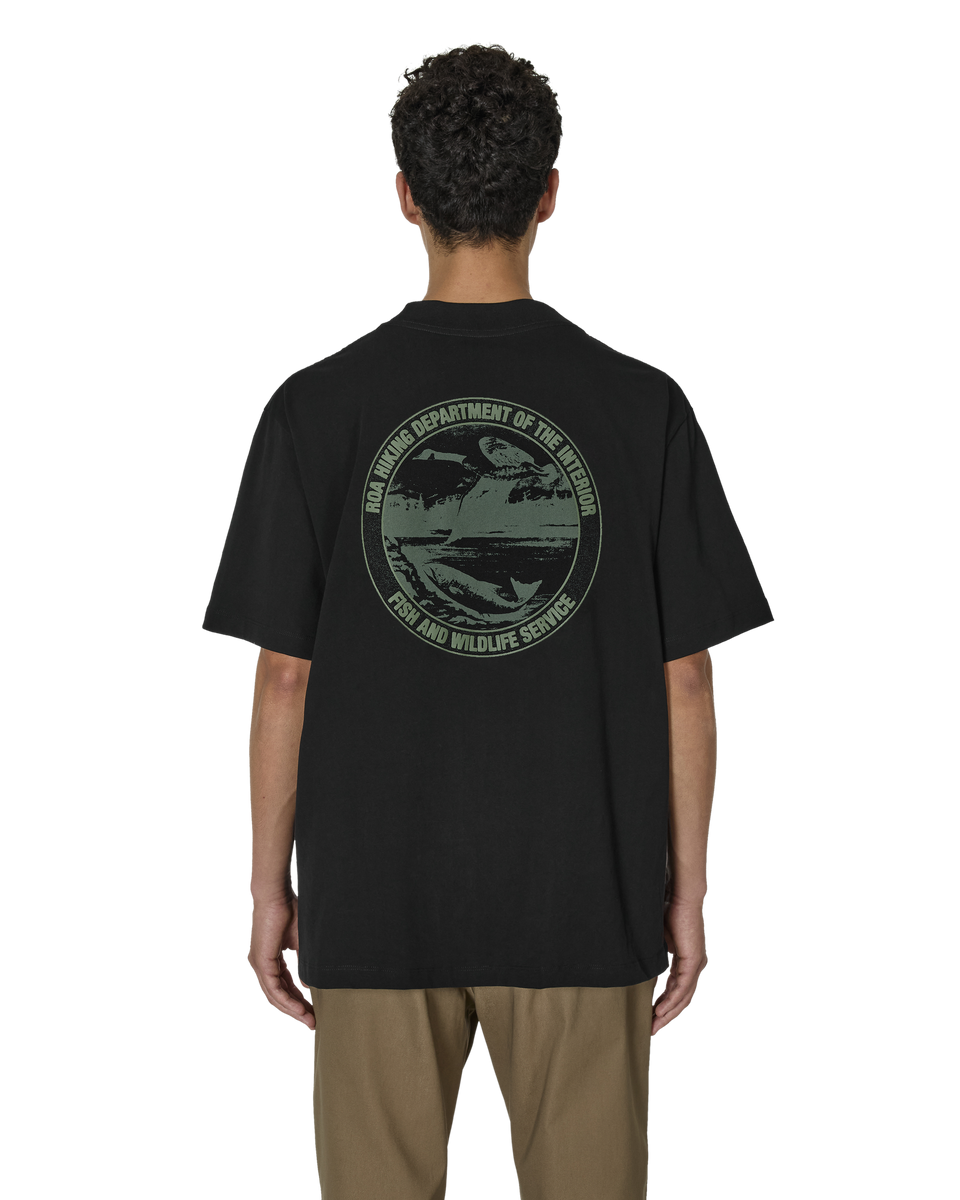 Tシャツ・カットソー ROA Service organic cotton t-shirt Service T Shirt Black – ROA