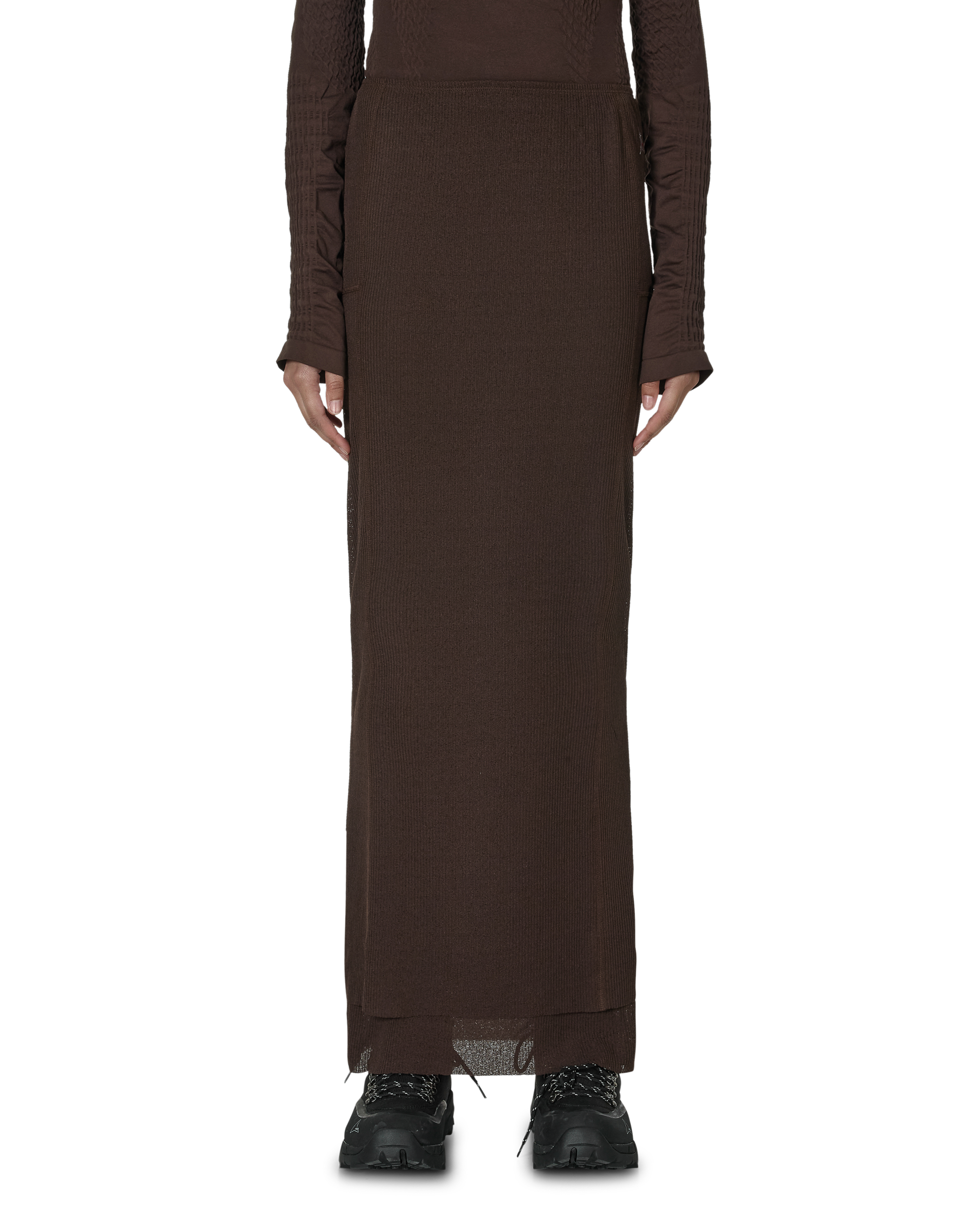ROA Mesh Long Skirt J302779-XS-Brown front