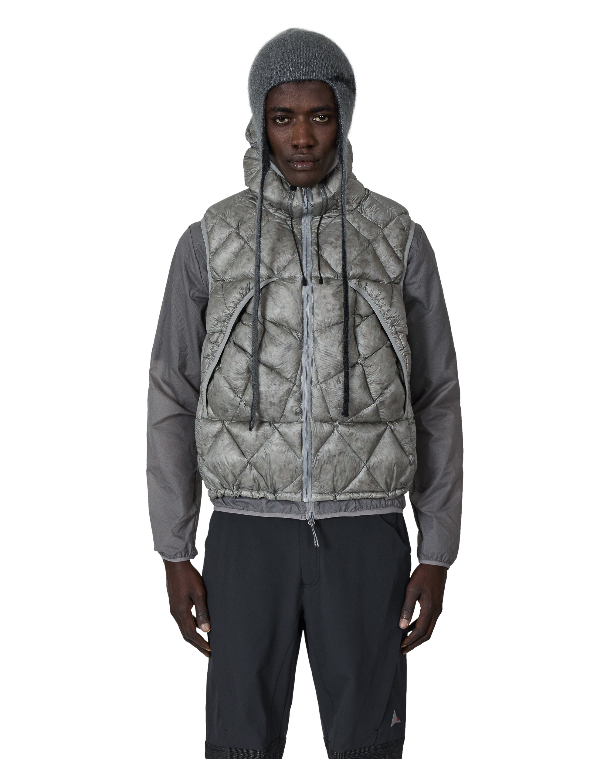 ROA Nuna 800 Fill Power Hooded Down Vest J315915-M-Grey front
