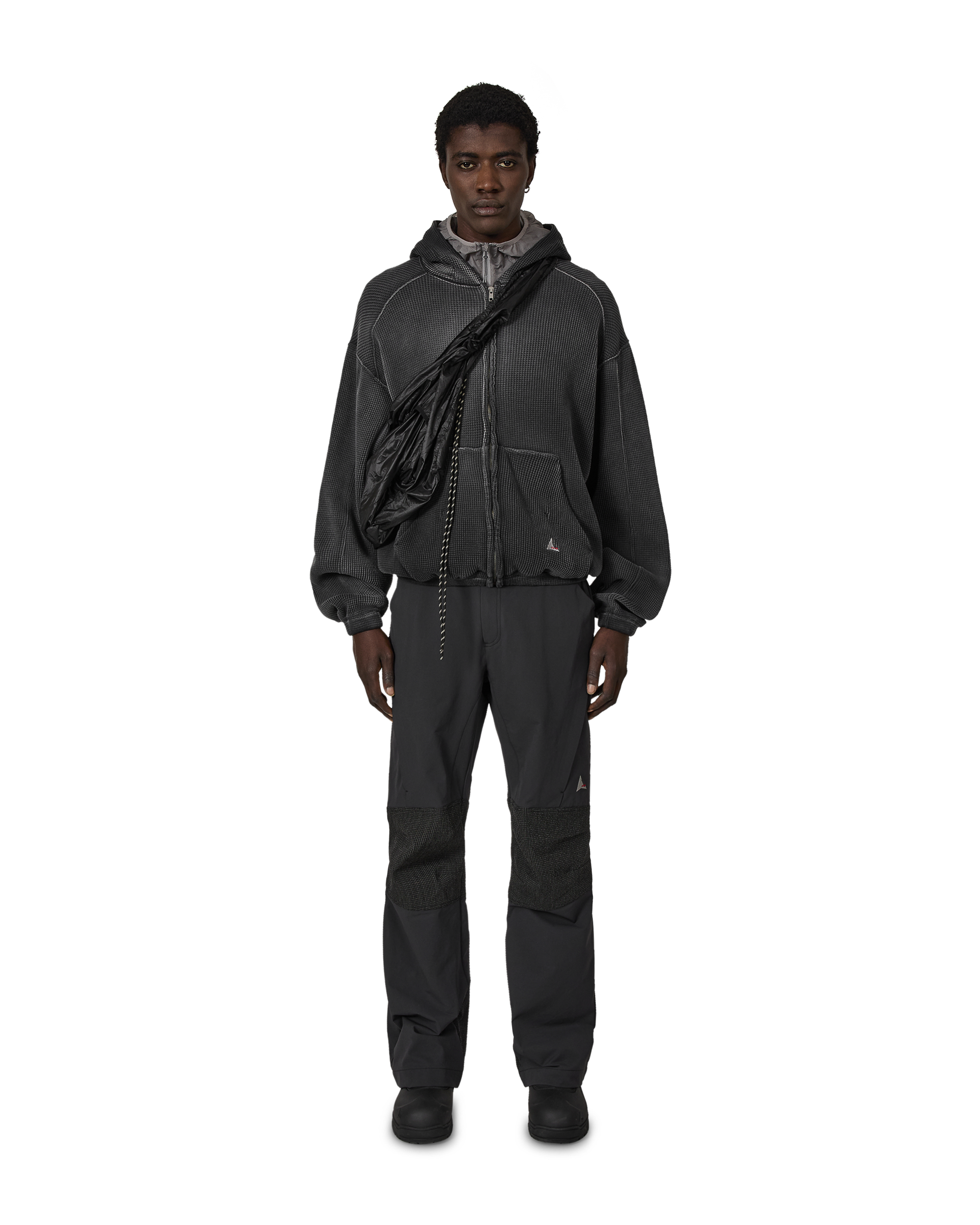ROA Bee Sun Faded Waffle Zip Up Hoodie J316802-S-Black 4