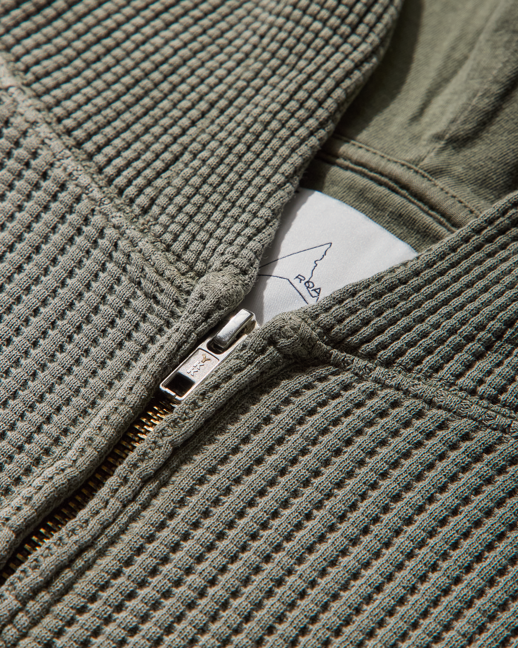 ROA Bee Sun Faded Waffle Zip Up Hoodie J316803-S-Green 11