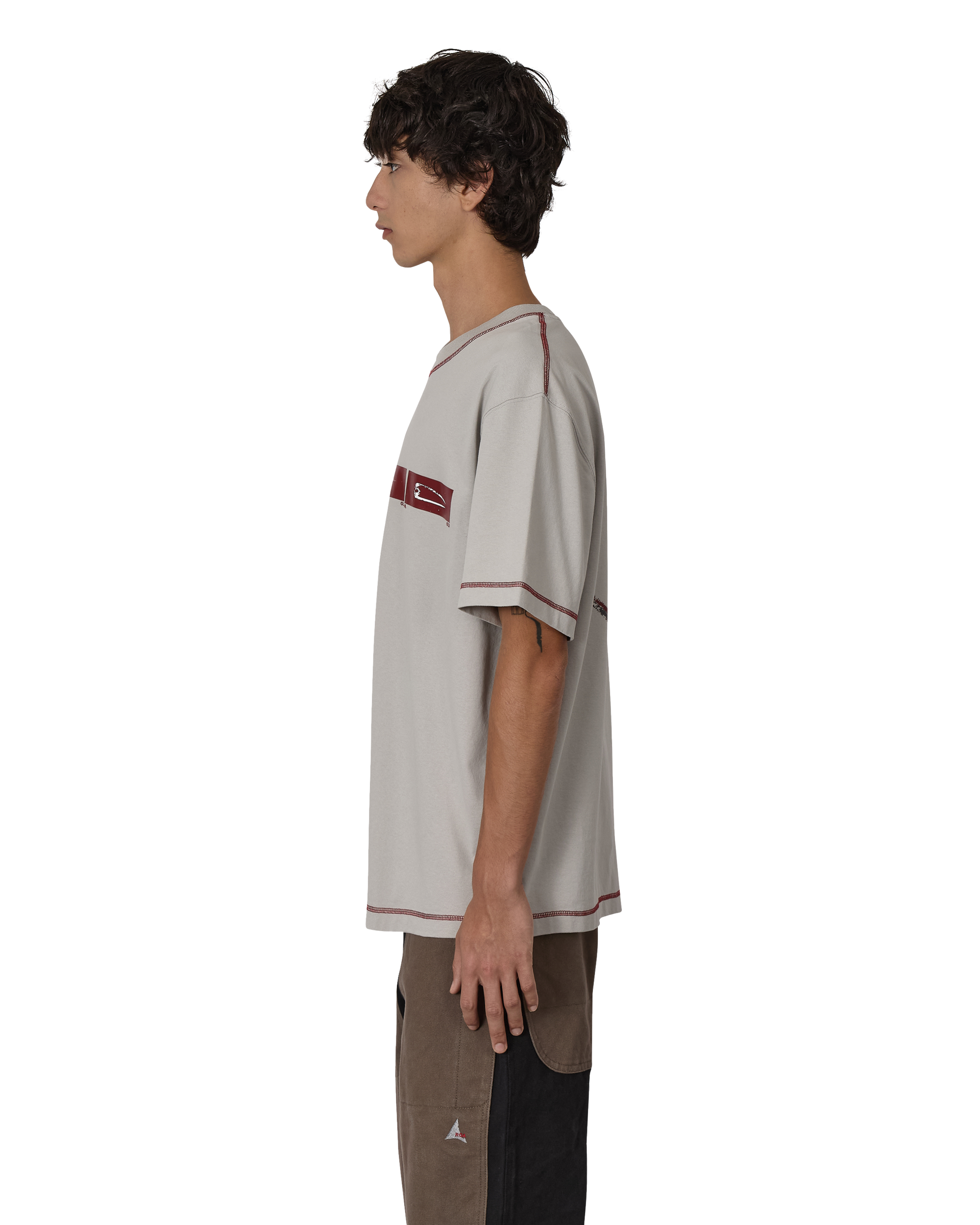 ROA Sticks Stitch Organic T Shirt J316807-S-Grey 2