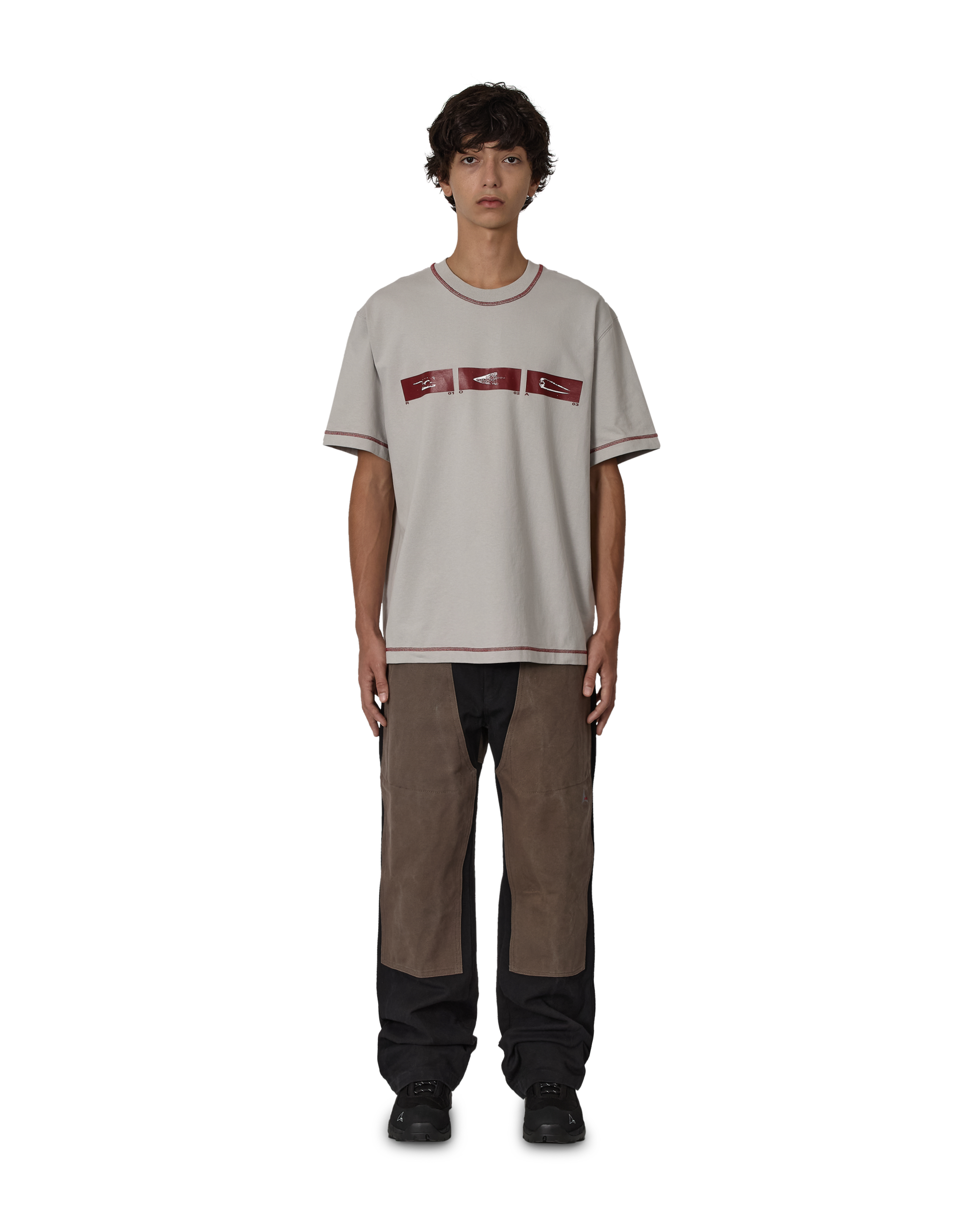 ROA Sticks Stitch Organic T Shirt J316807-S-Grey 4