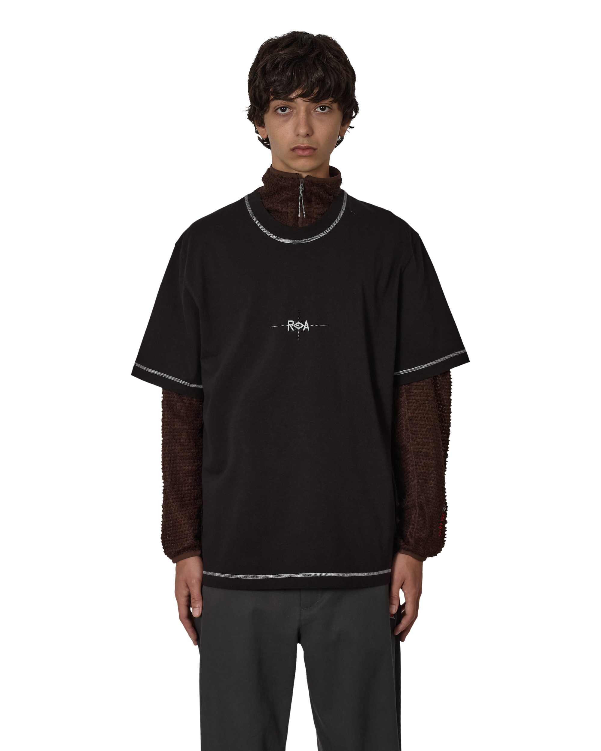 ROA Info Stitch Organic T Shirt J316808-S-Black front