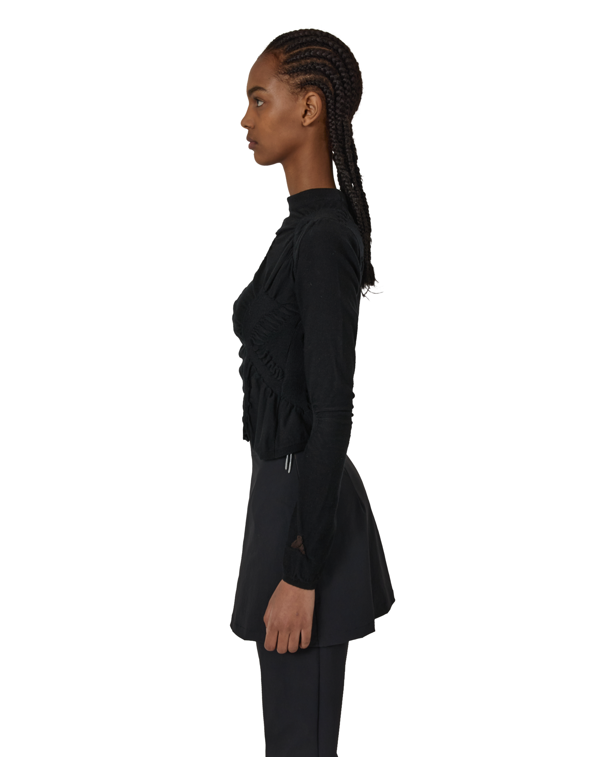 ROA Pinched Wool Knit Top J316866-S-Black 2