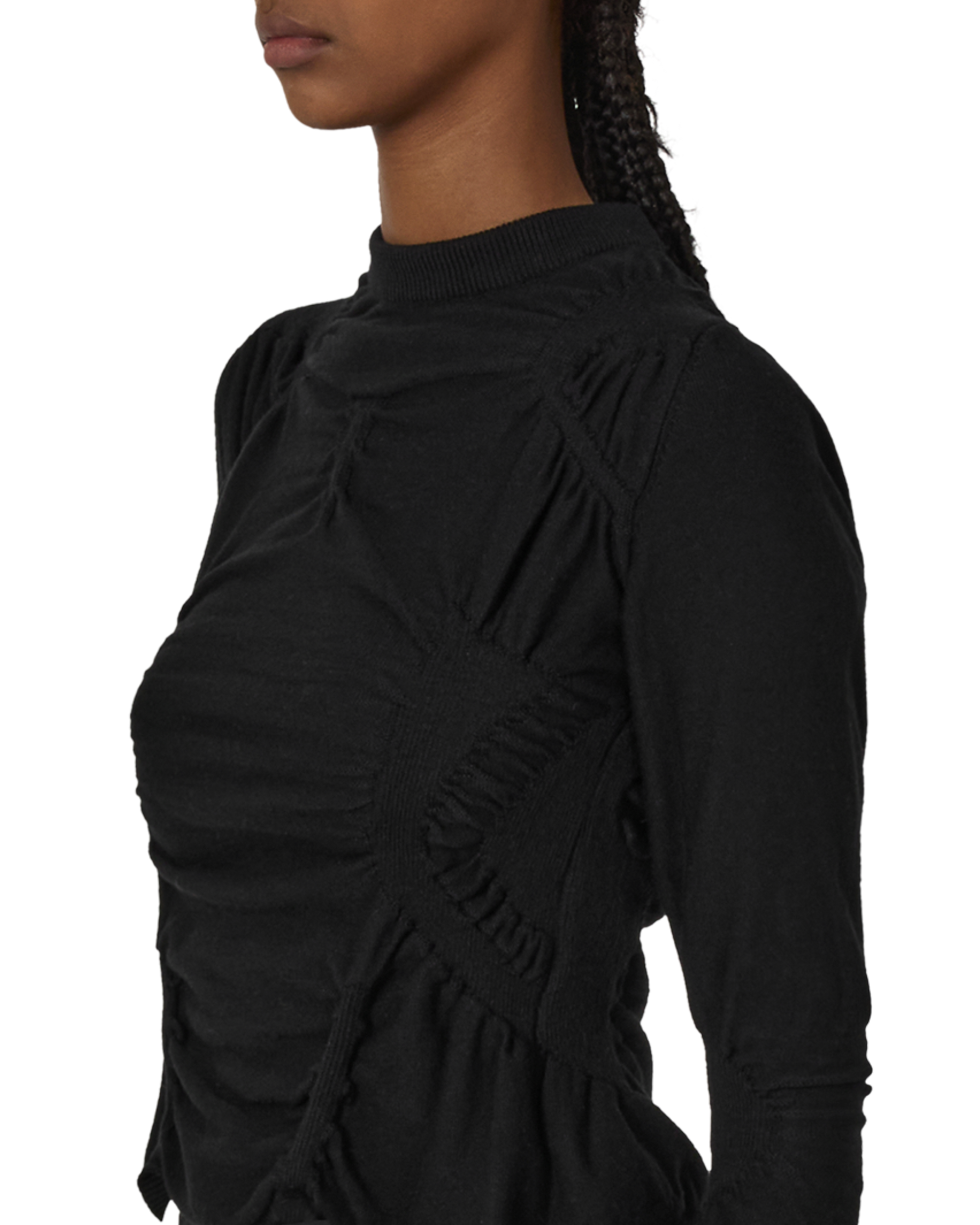 ROA Pinched Wool Knit Top J316866-S-Black 5