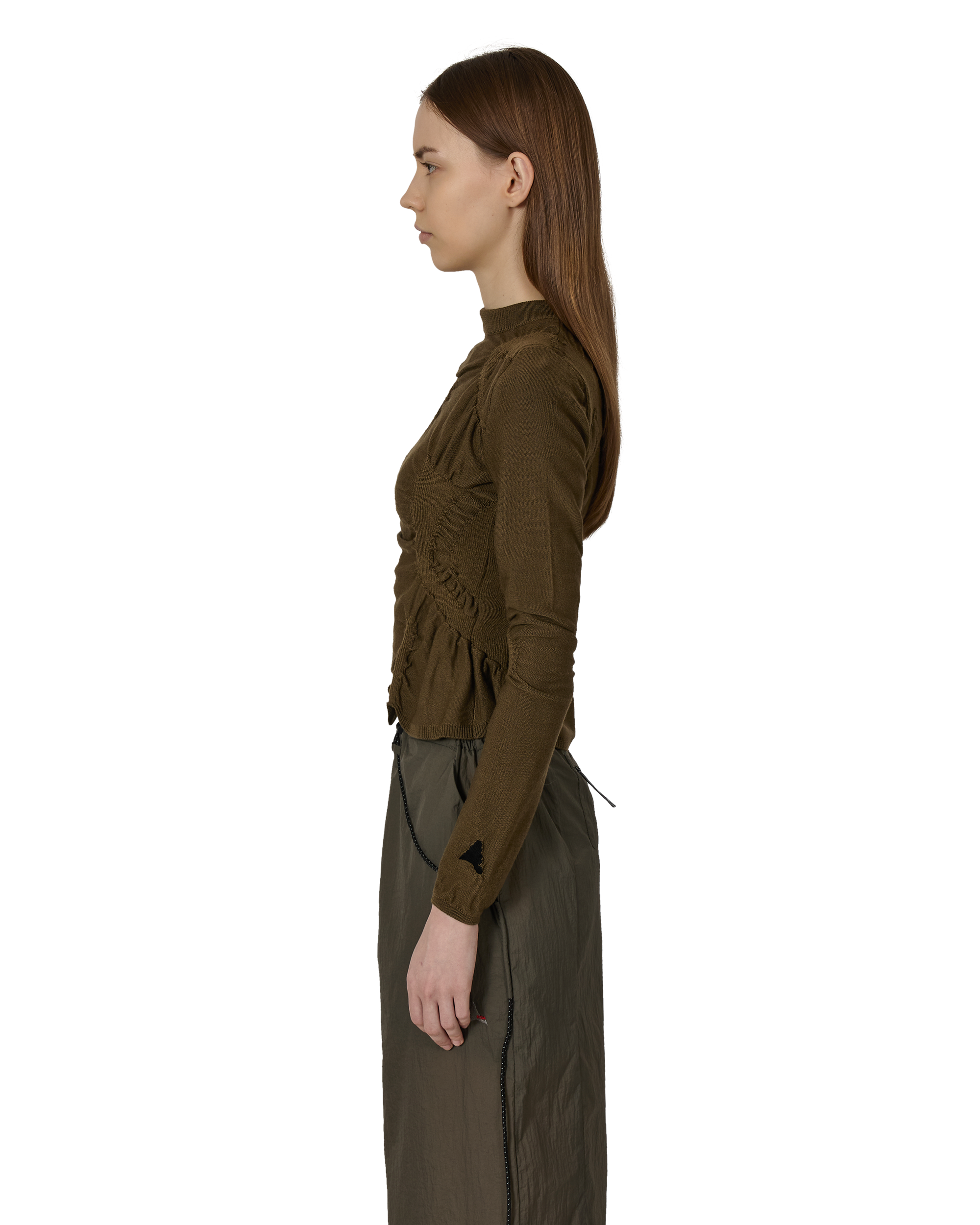 ROA Pinched Wool Knit Top J316867-S-Green 2