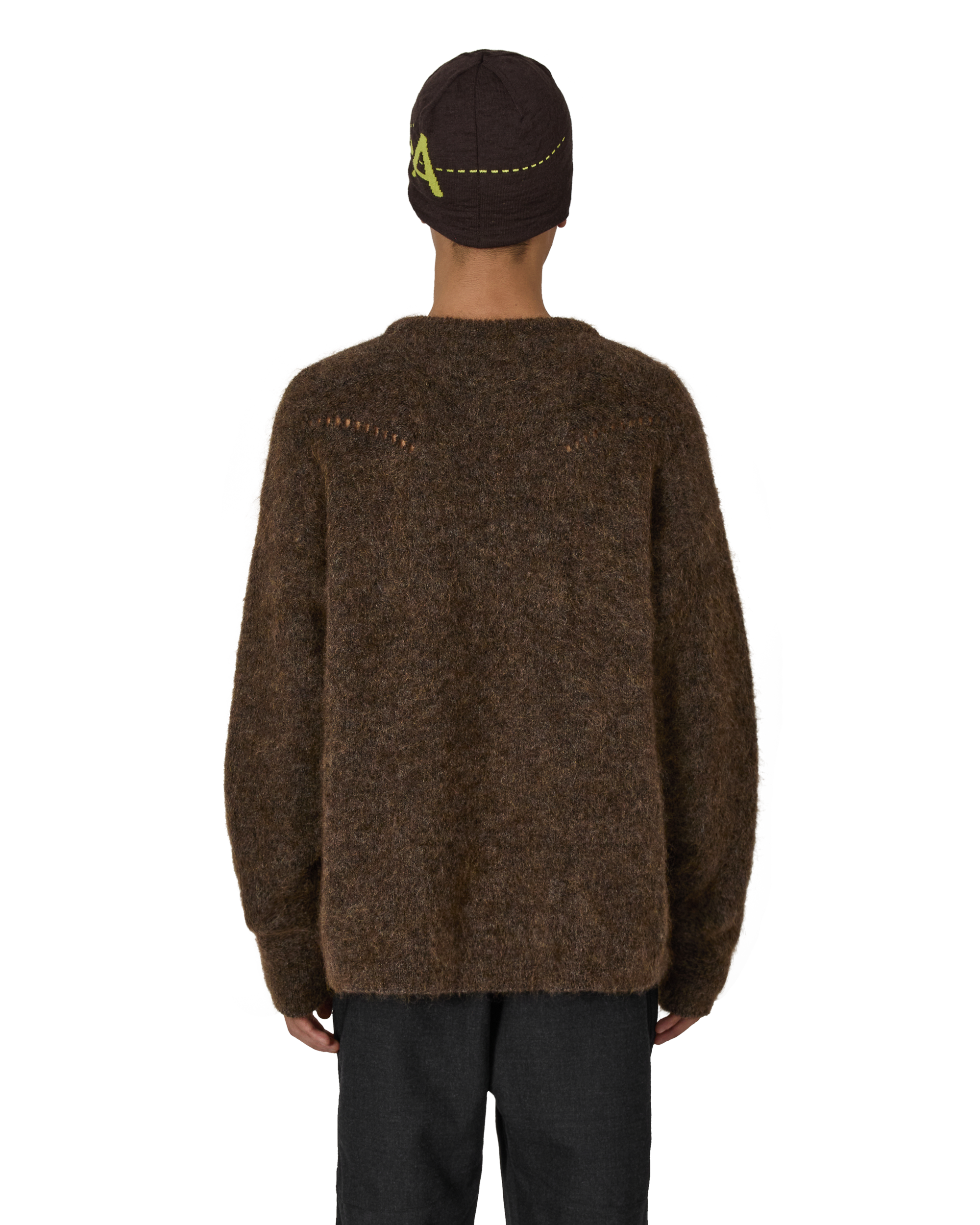 ROA Dropstitch Mohair Knit Crewneck J316886-S-Brown 3