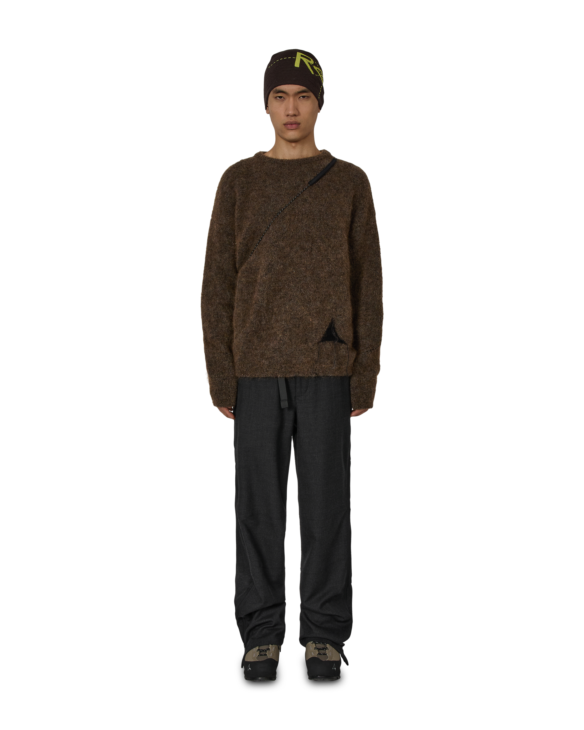 ROA Dropstitch Mohair Knit Crewneck J316886-S-Brown 4