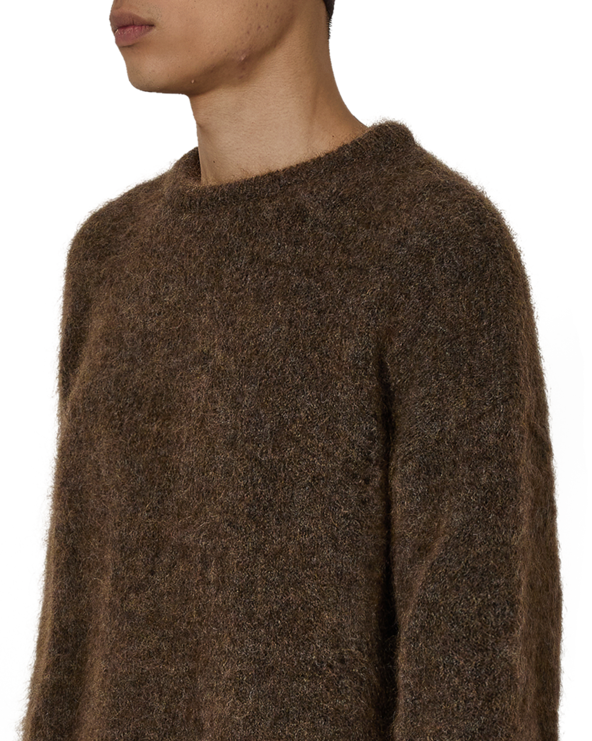 ROA Dropstitch Mohair Knit Crewneck J316886-S-Brown 5