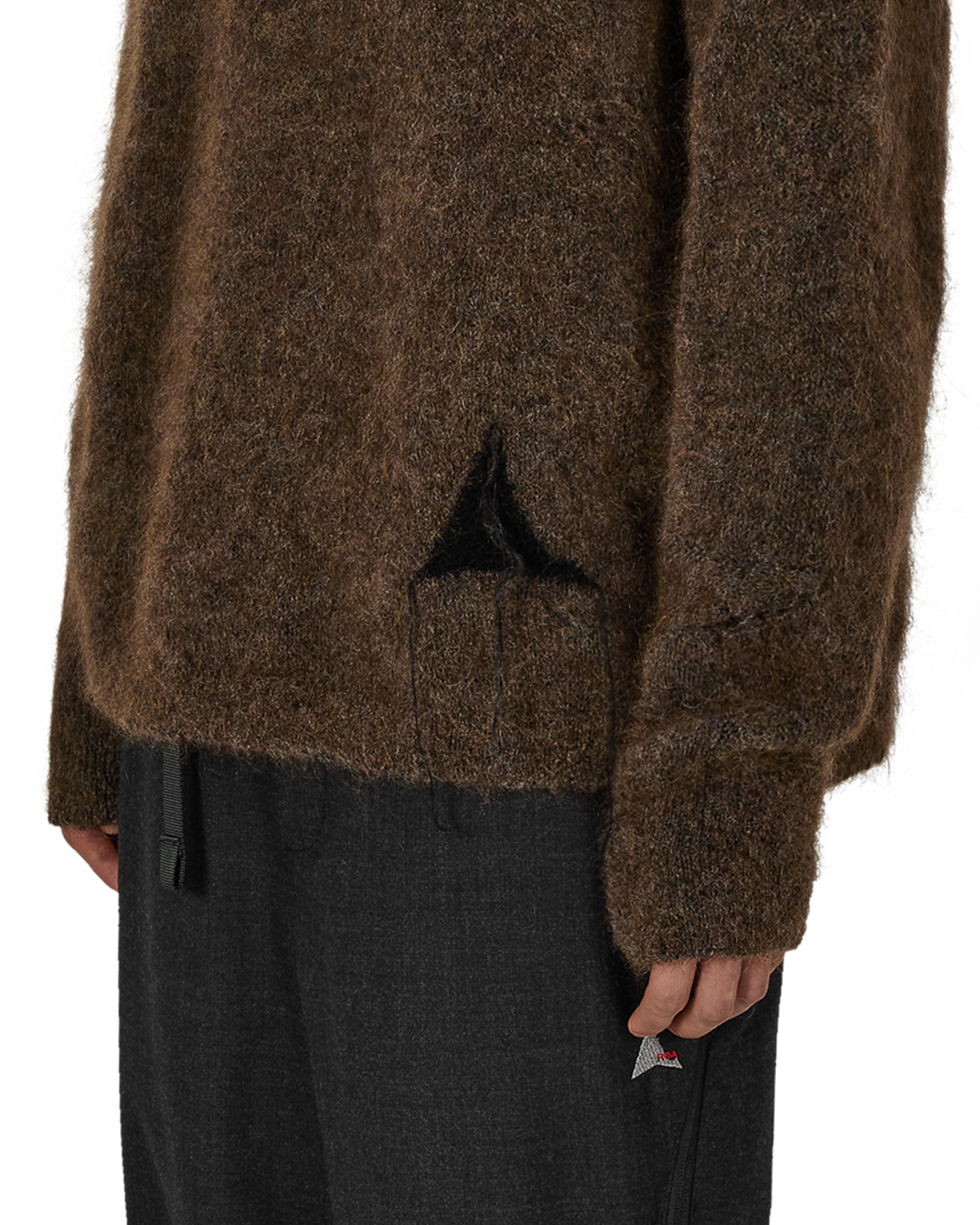 ROA Dropstitch Mohair Knit Crewneck J316886-S-Brown 6