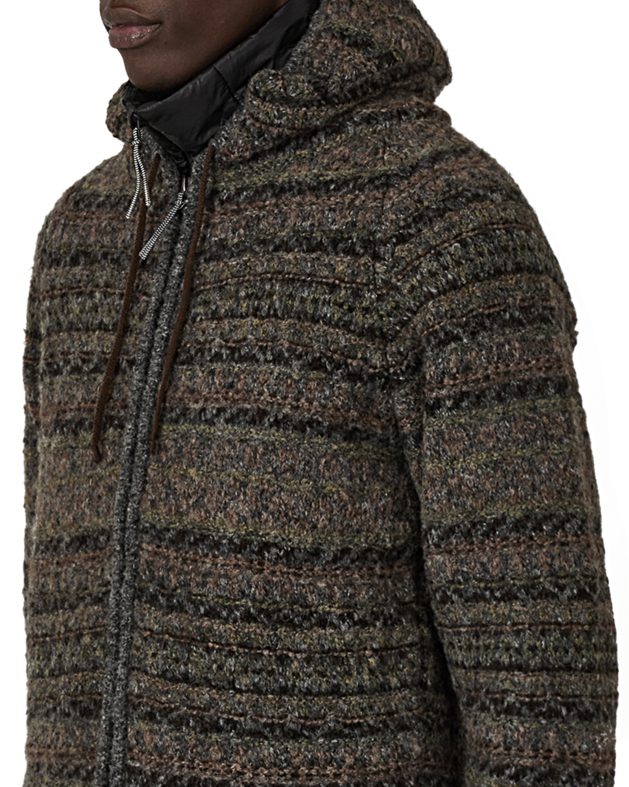 ROA Fair Isle Felted Knit Zip Up Hoodie J316888-S-Green 5