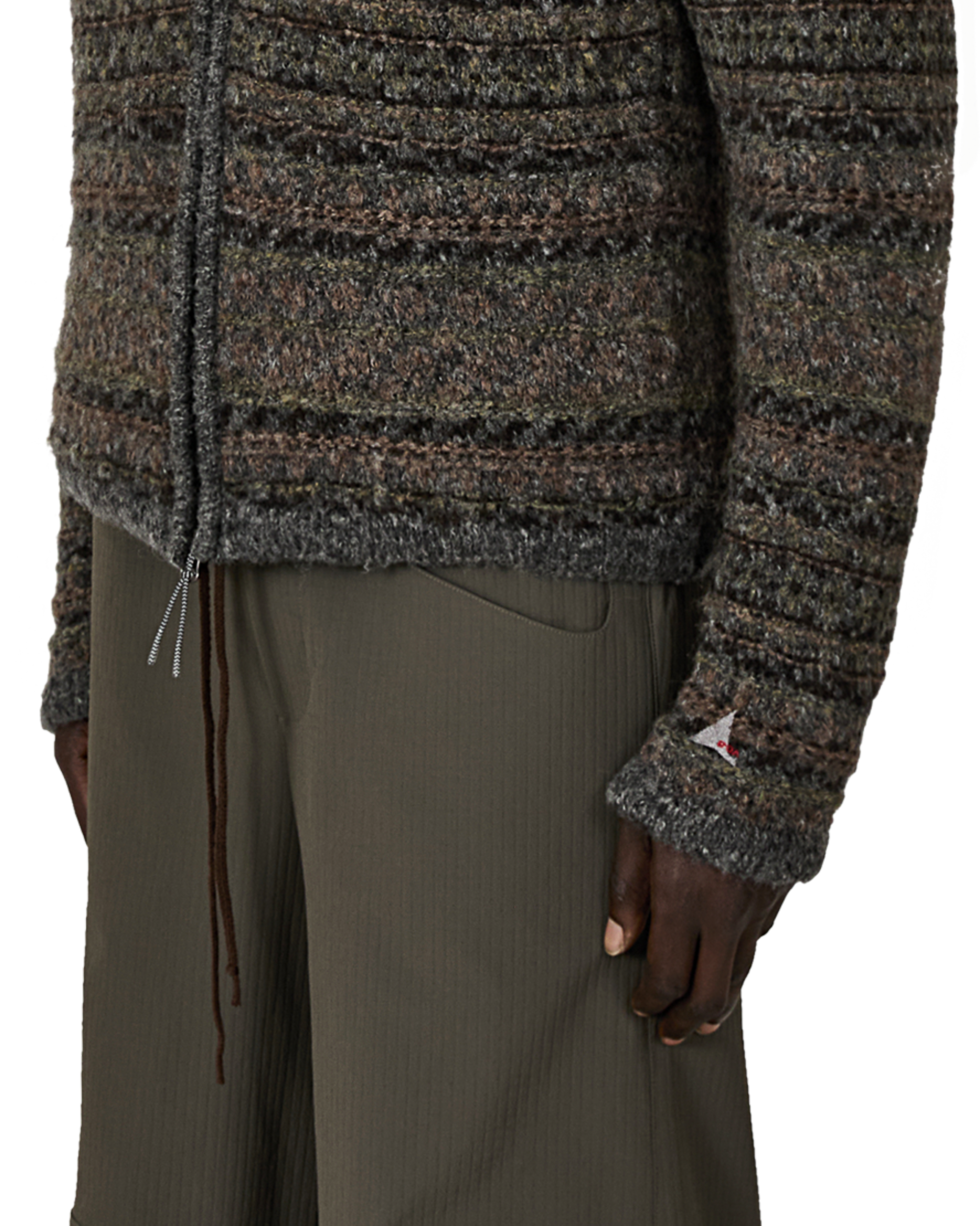ROA Fair Isle Felted Knit Zip Up Hoodie J316888-S-Green 6