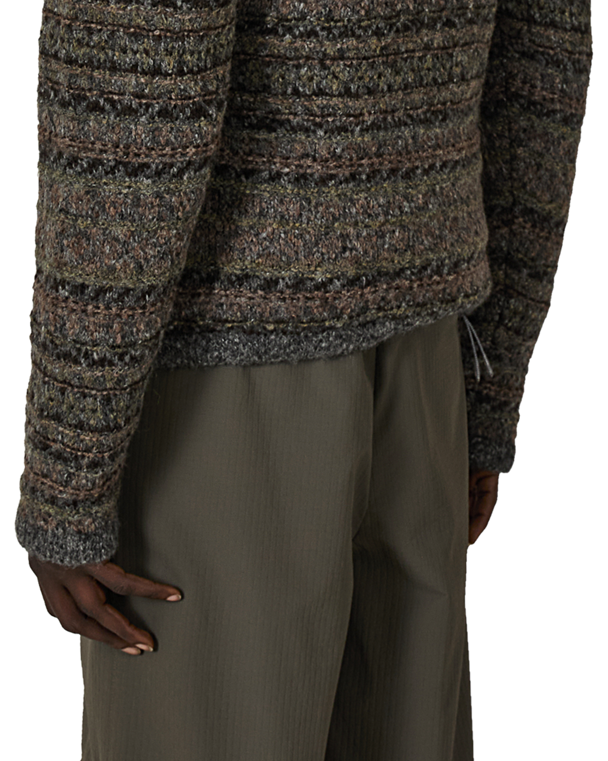 ROA Fair Isle Felted Knit Zip Up Hoodie J316888-S-Green 8
