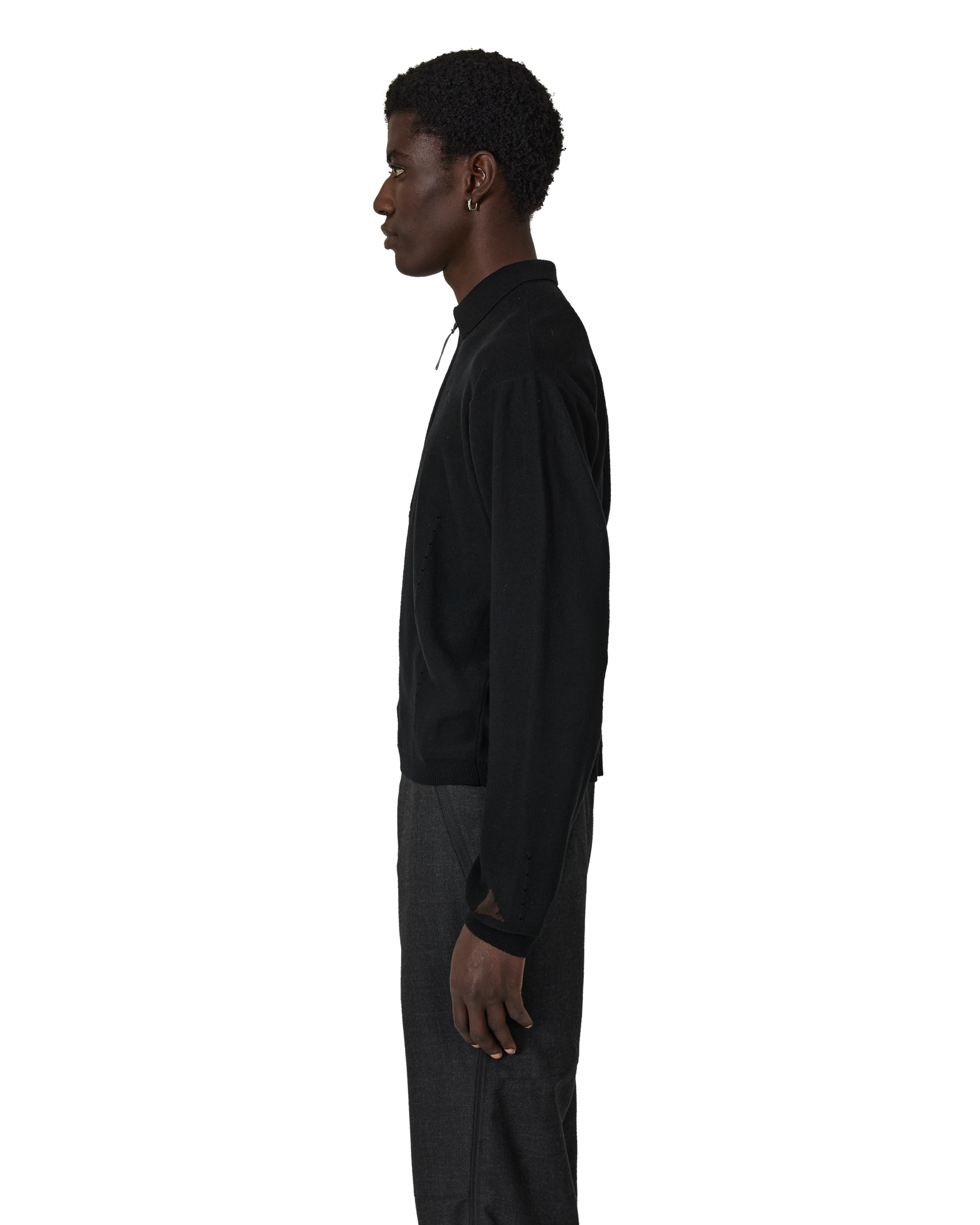 ROA Pinched Wool Knit Polo J316890-S-Black 2