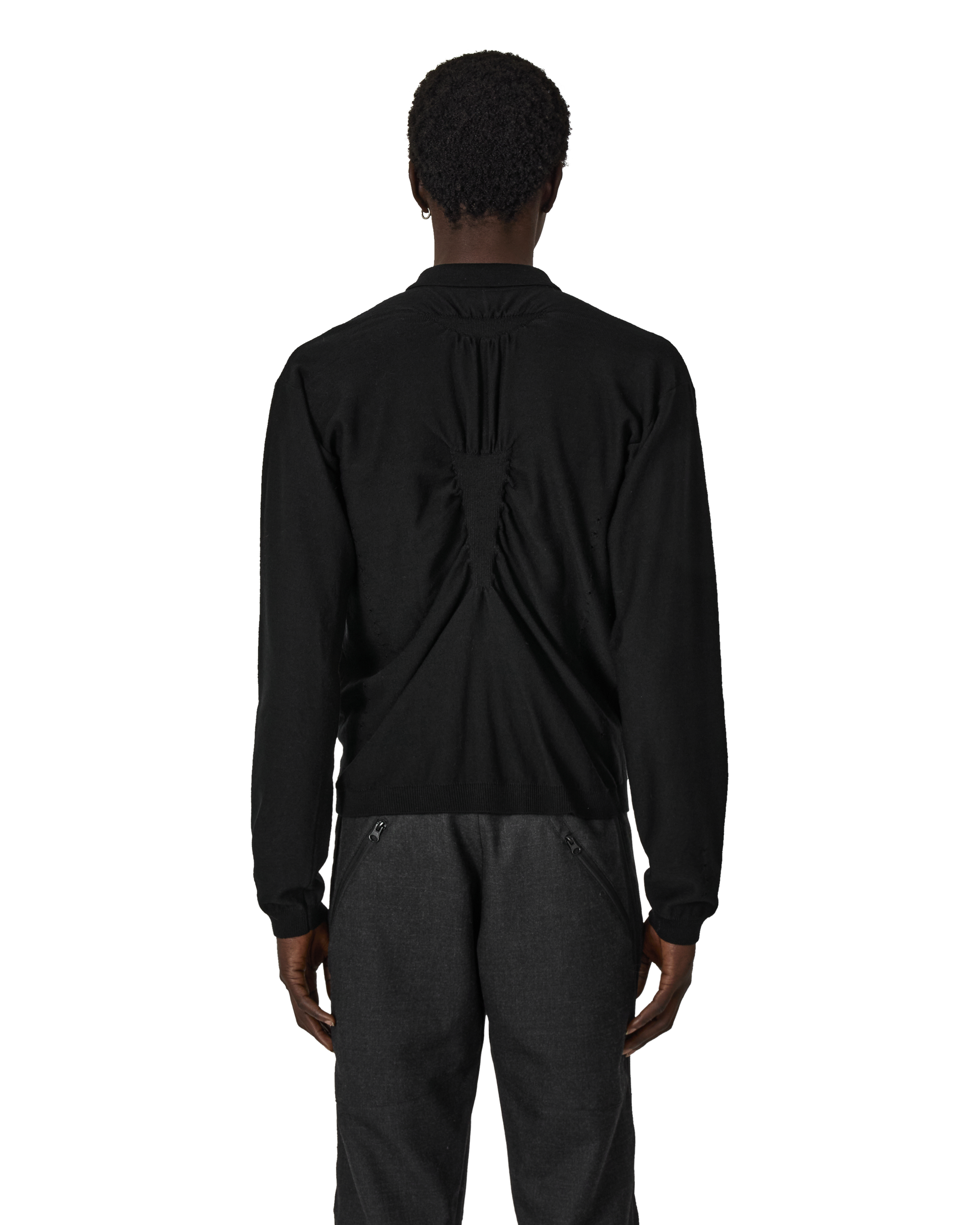 ROA Pinched Wool Knit Polo J316890-S-Black 3