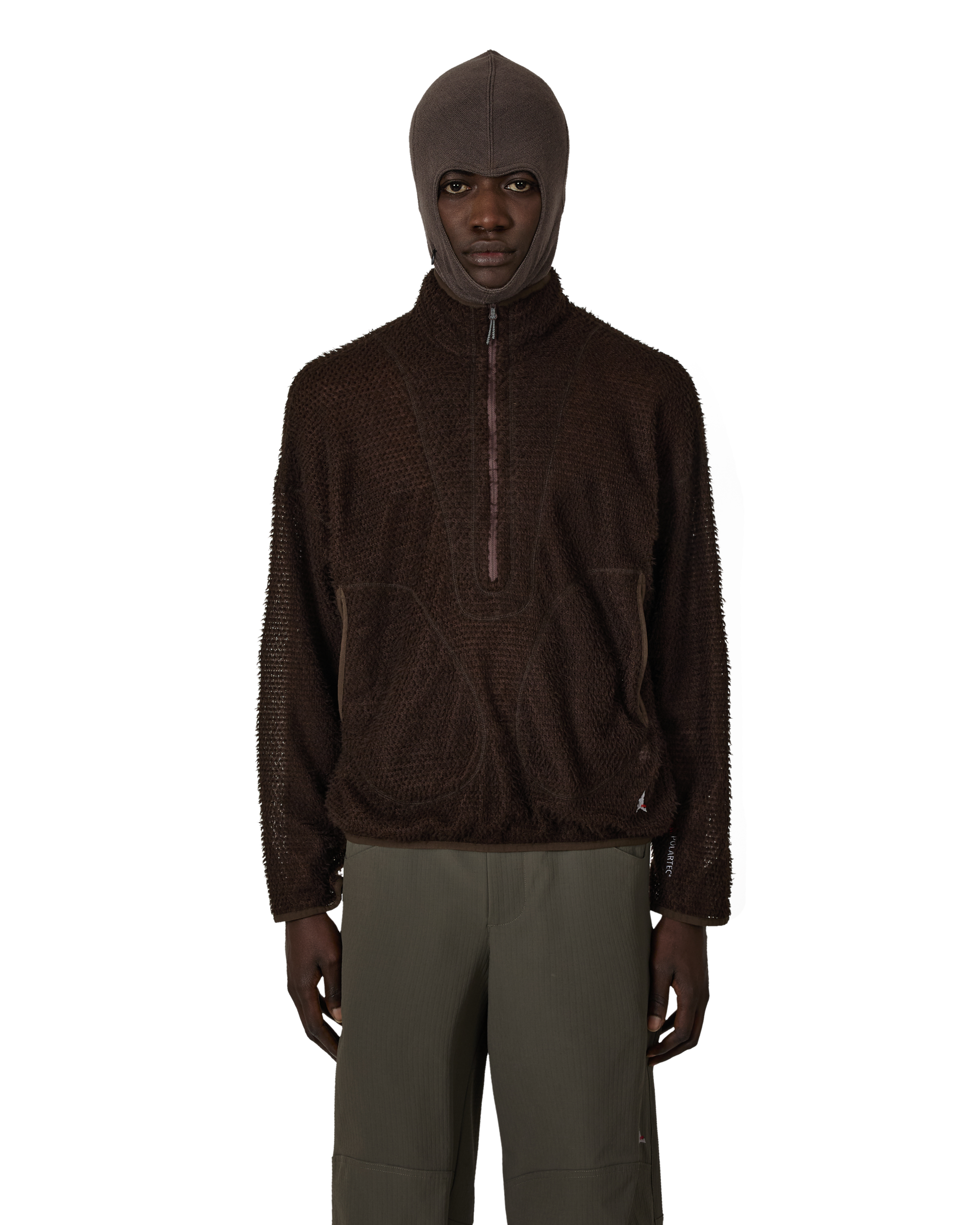 ROA Ocular Polartec Alpha Half Zip J316896-S-Brown front