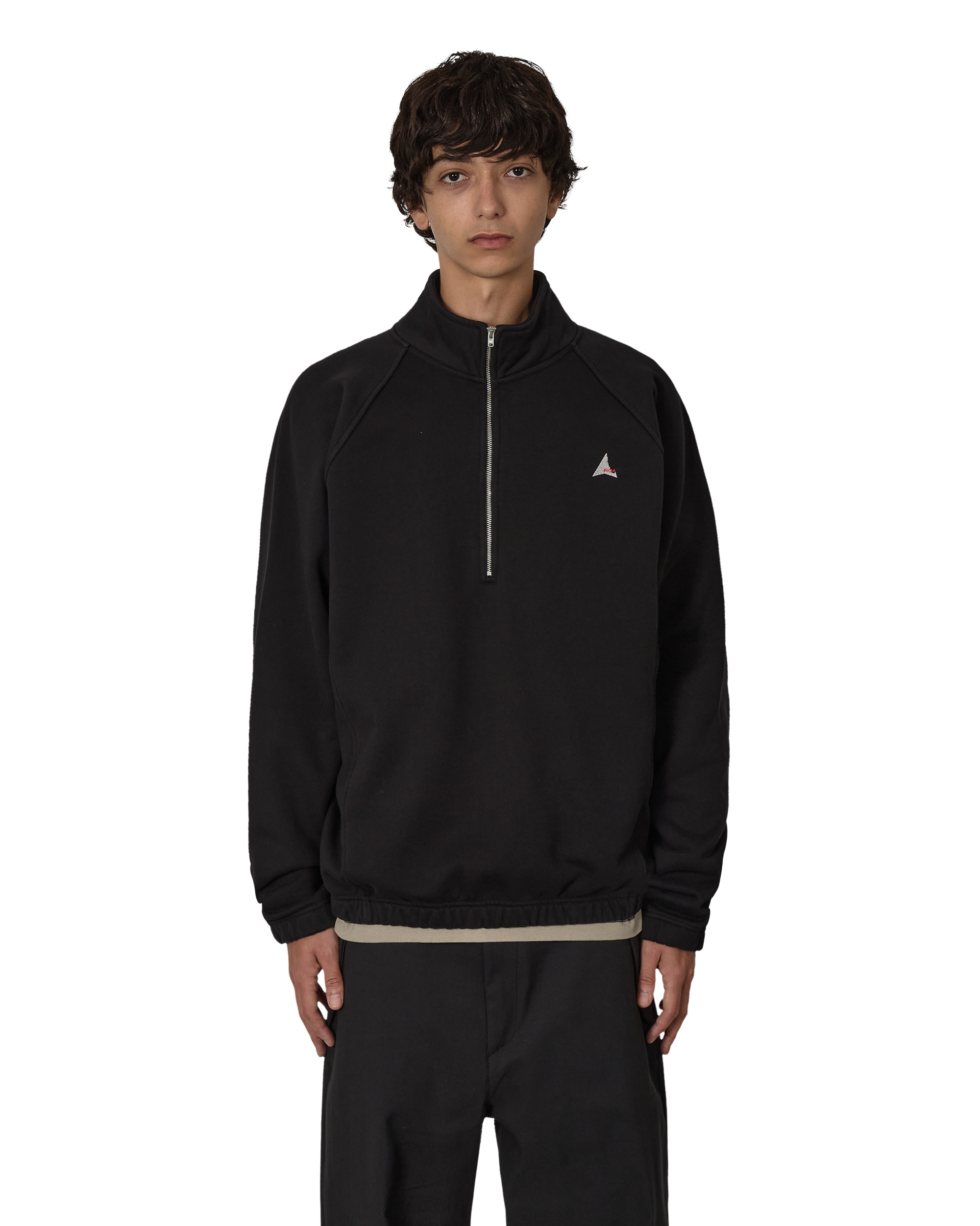 ROA Logo 490gsm Heavy Half Zip J318539-S-Black front