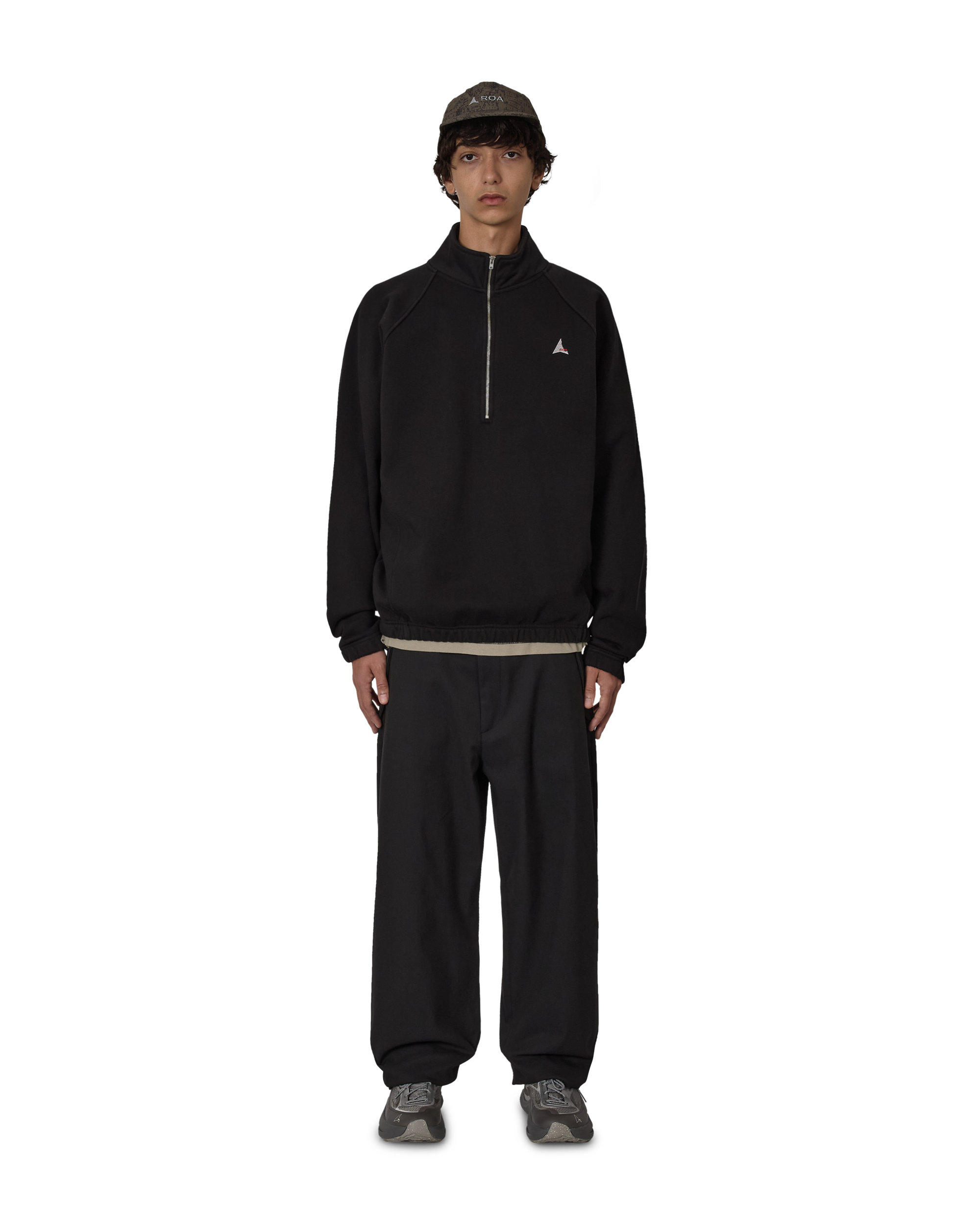 ROA Logo 490gsm Heavy Half Zip J318539-S-Black 4