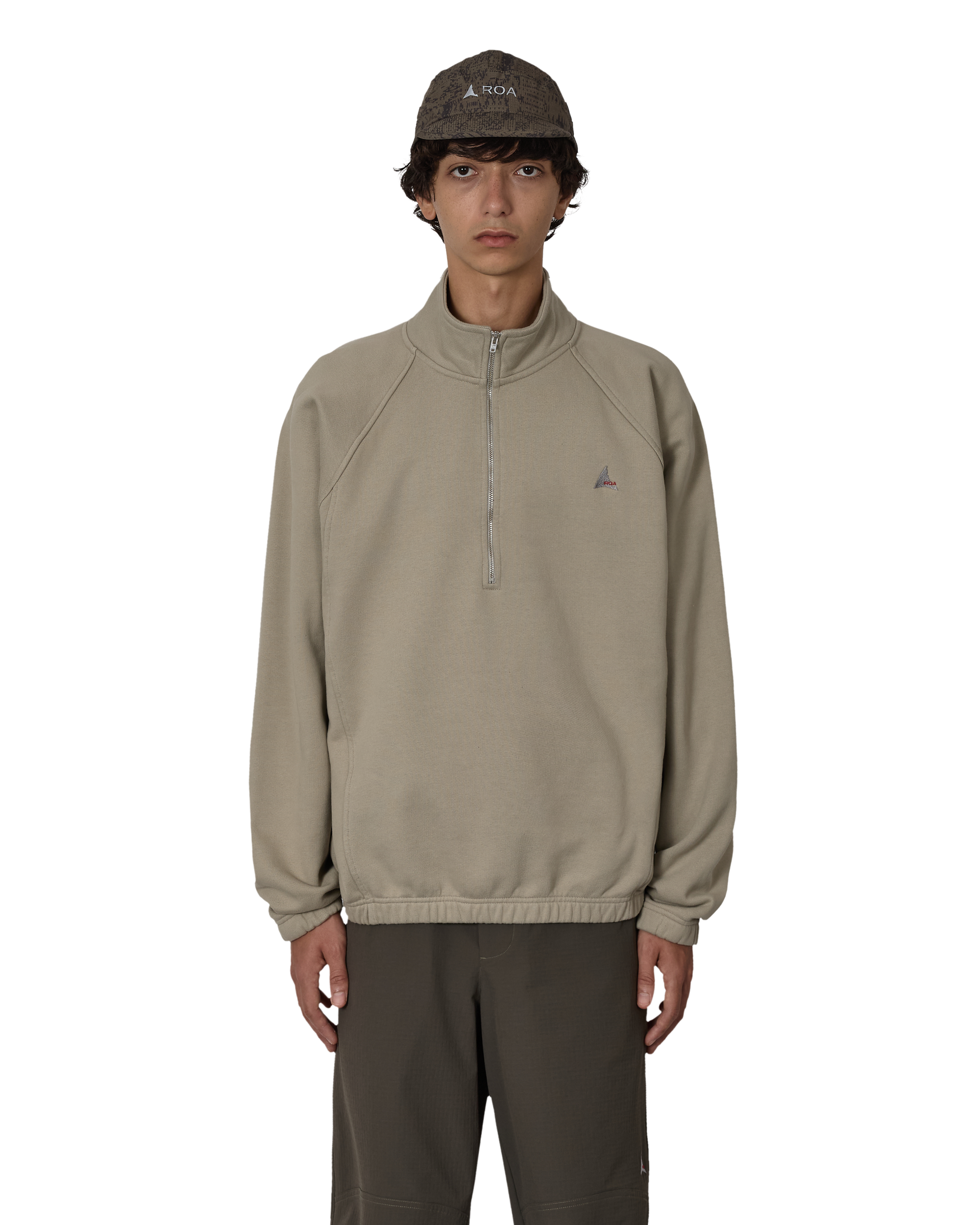 ROA Logo 490gsm Heavy Half Zip J318540-S-Grey front