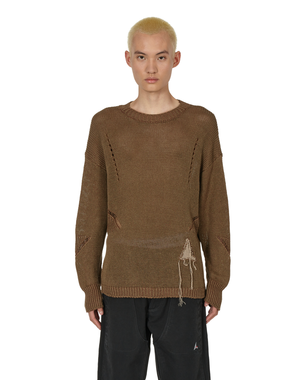 ROA Hemp Crewneck J279964-S-Brown front