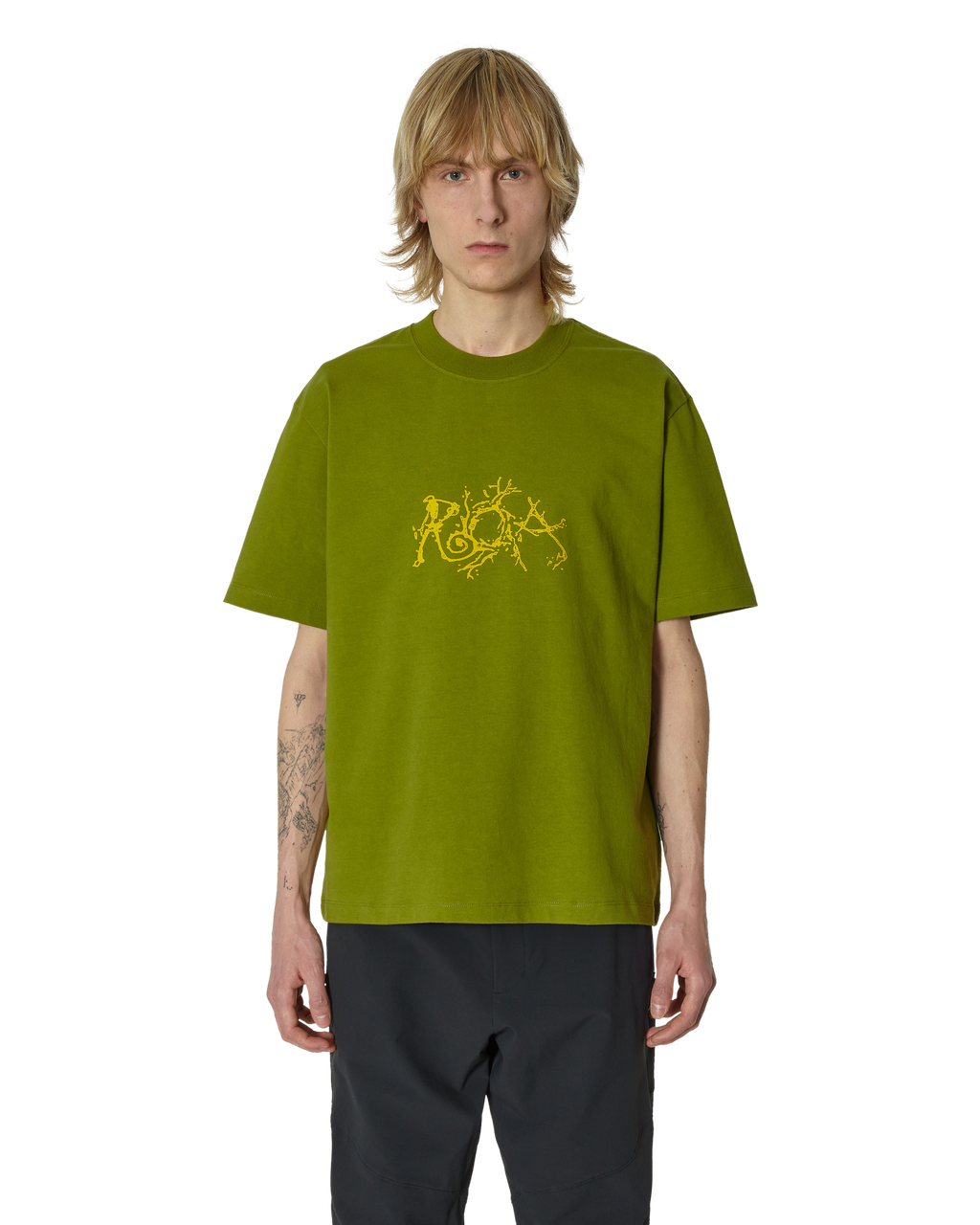 ROA Graphic Boxy Tee J294311-S-Green front