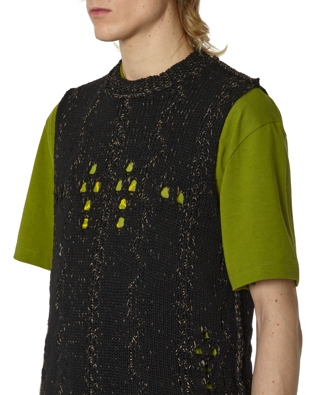 ROA Cable Roundneck Vest J294348-L-Black front