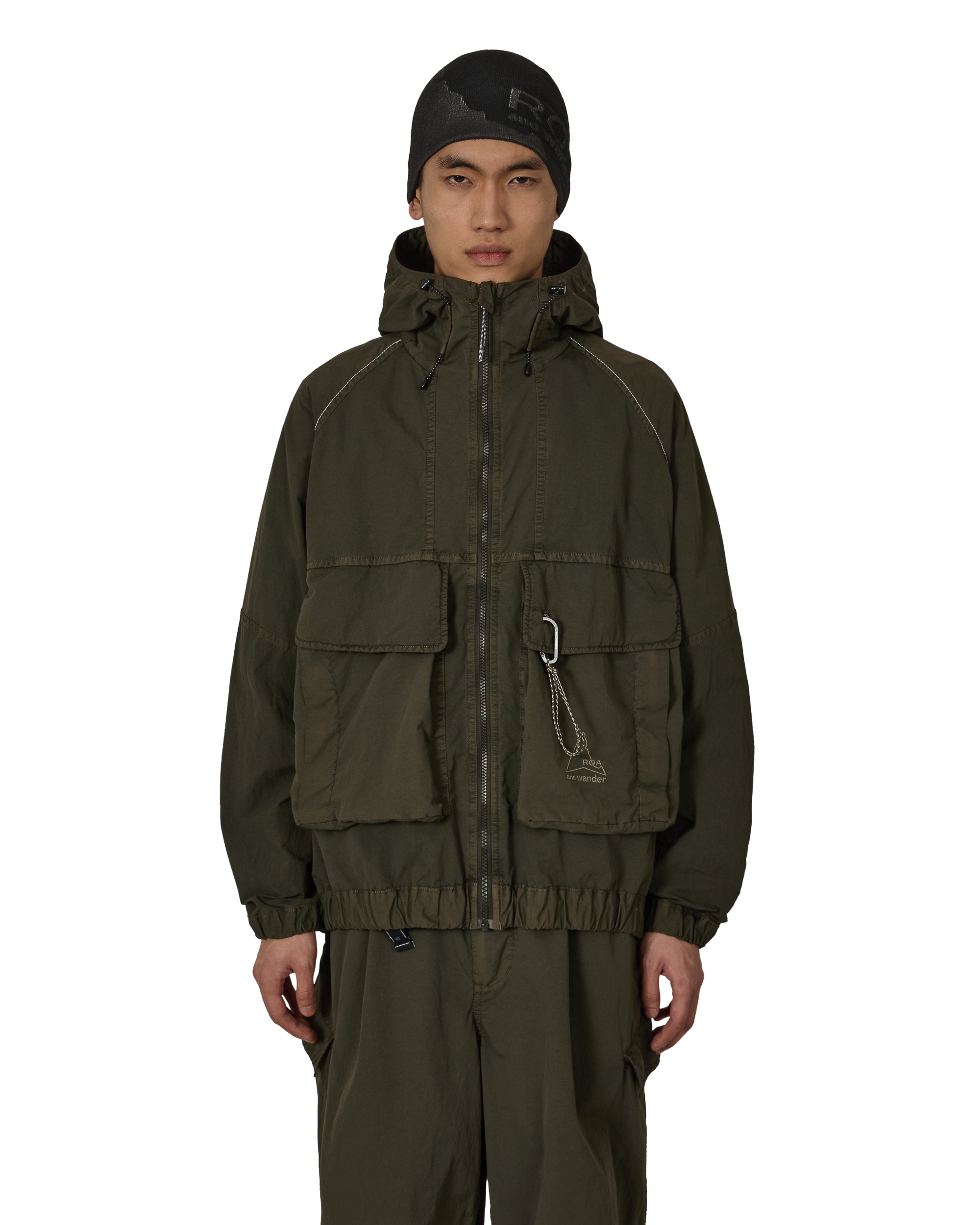 ROA ROA X And Wander Nylon Hooded Jacket J318331-S-Green front