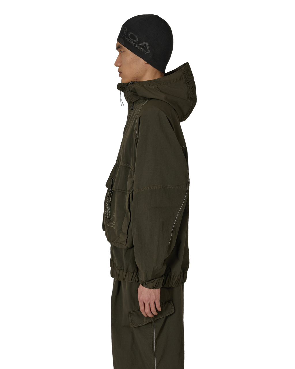 ROA ROA X And Wander Nylon Hooded Jacket J318331-S-Green front