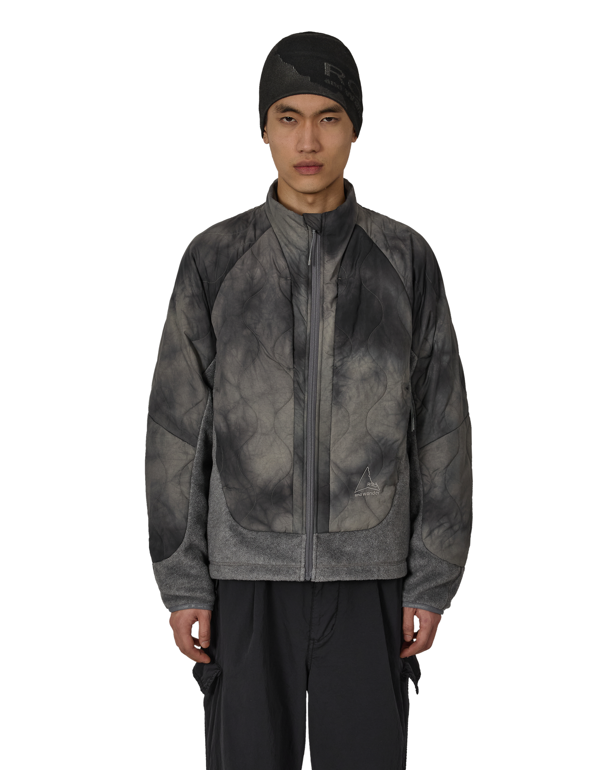 ROA ROA X And Wander Quilted Fleece Jacket J318334-S-Grey front