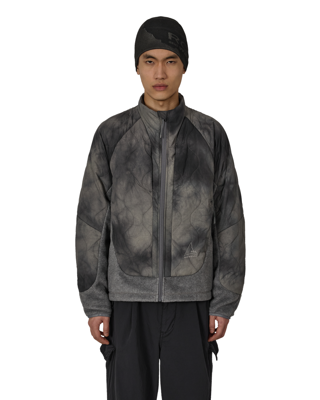 ROA ROA X And Wander Quilted Fleece Jacket J318334-S-Grey front