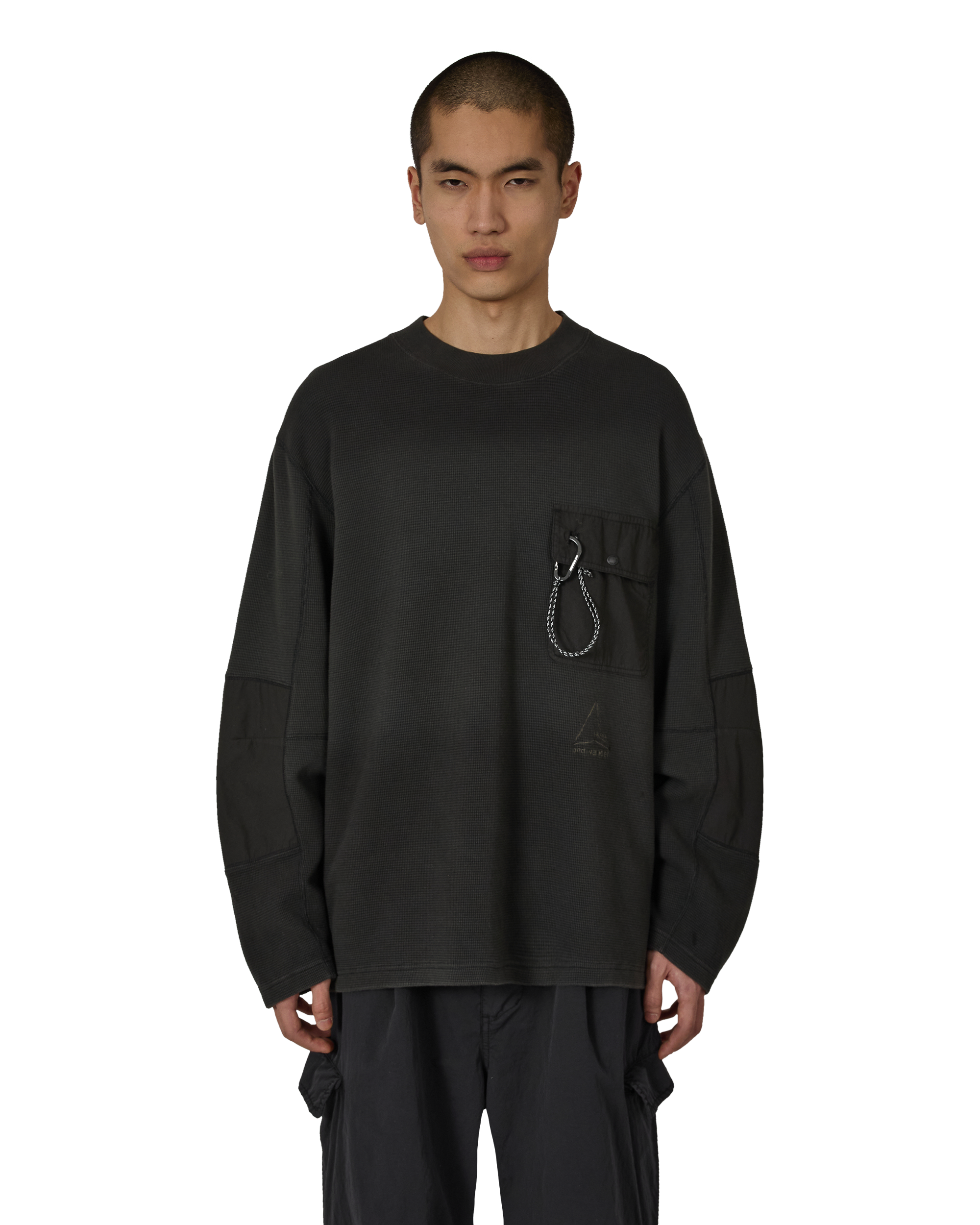 ROA ROA X And Wander Garment-dyed Long Sleeve J318335-S-Black front
