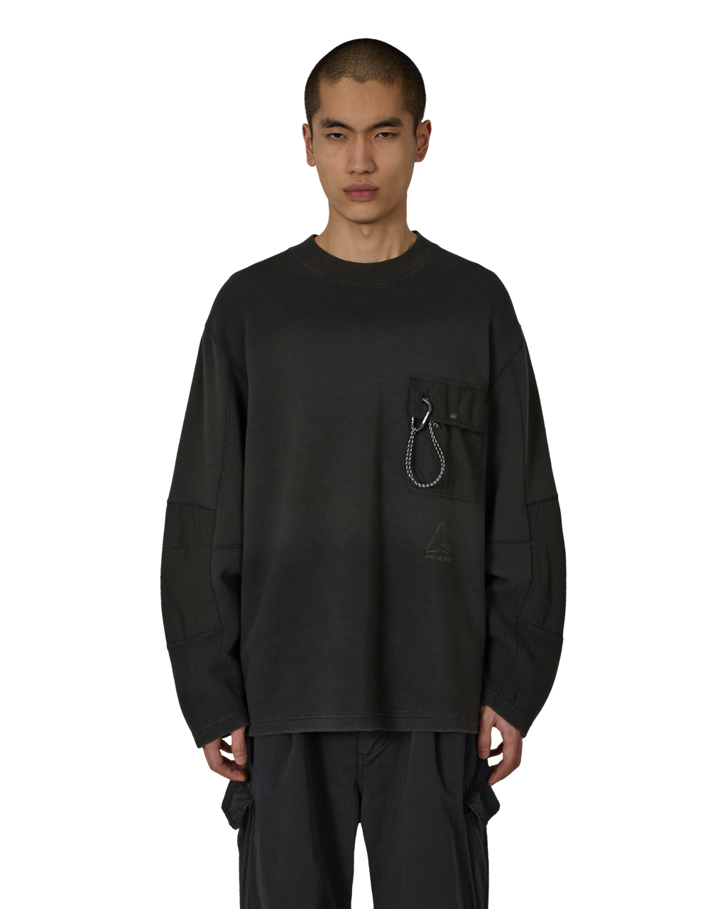 ROA ROA X And Wander Garment-dyed Long Sleeve J318335-S-Black front