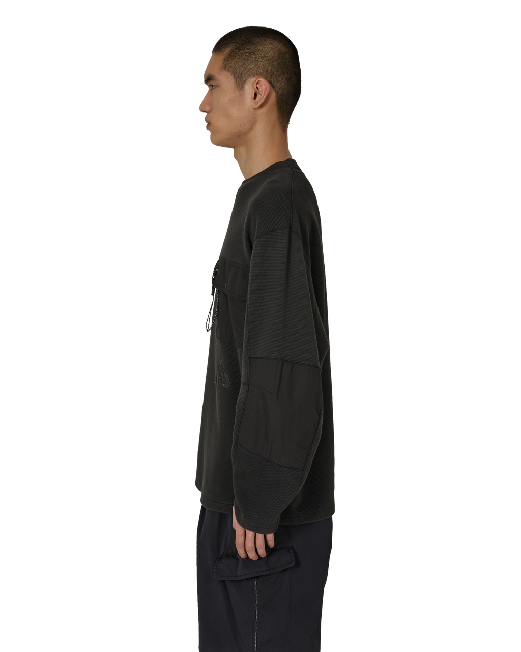 ROA ROA X And Wander Garment-dyed Long Sleeve J318335-S-Black front