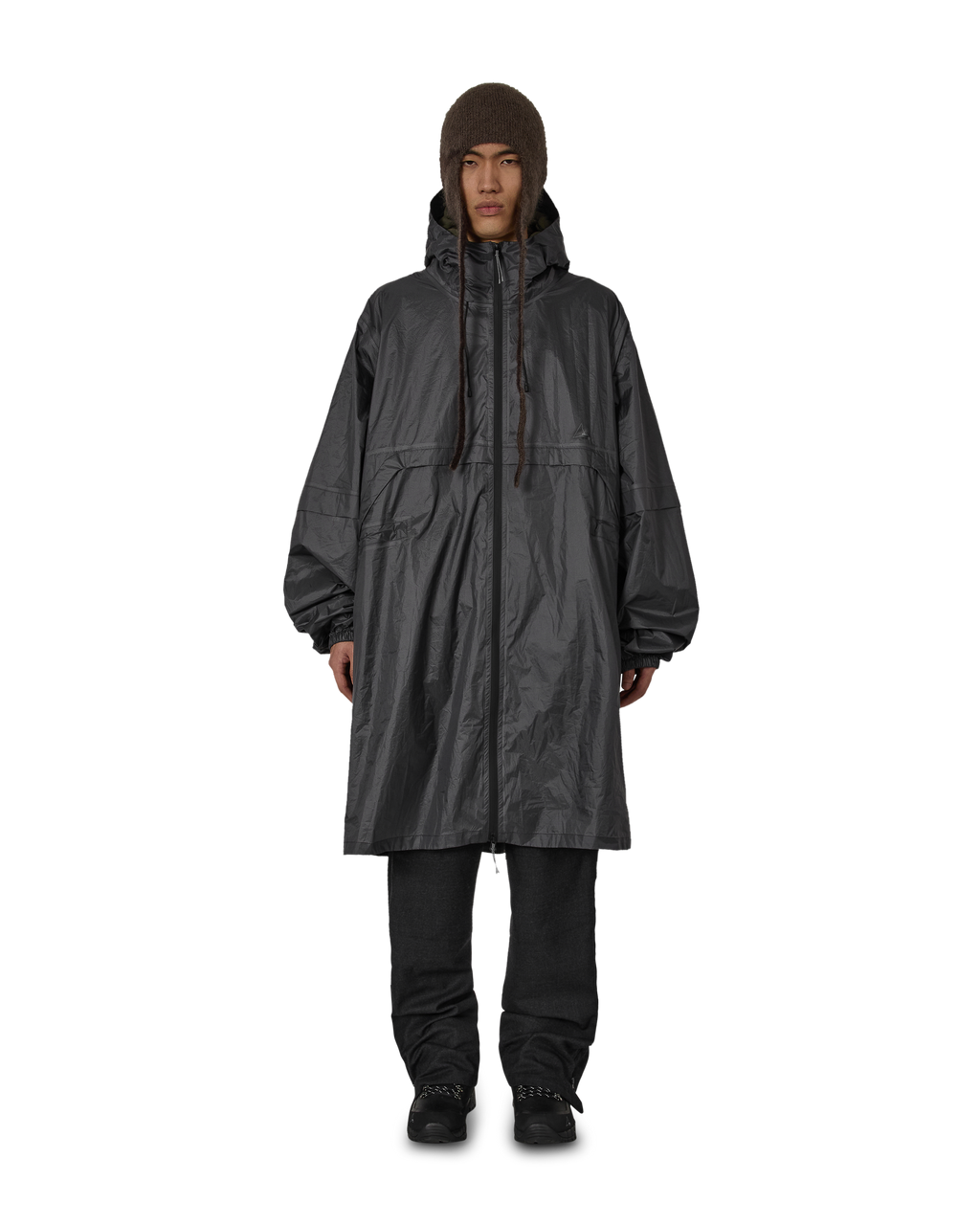 ROA Surface Packable Grid Rain Coat J315914-M-Grey front