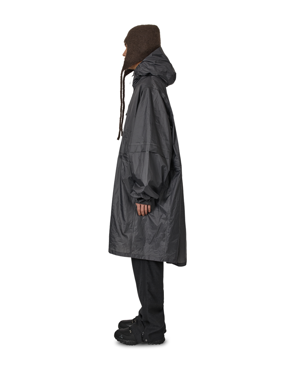 ROA Surface Packable Grid Rain Coat J315914-M-Grey front