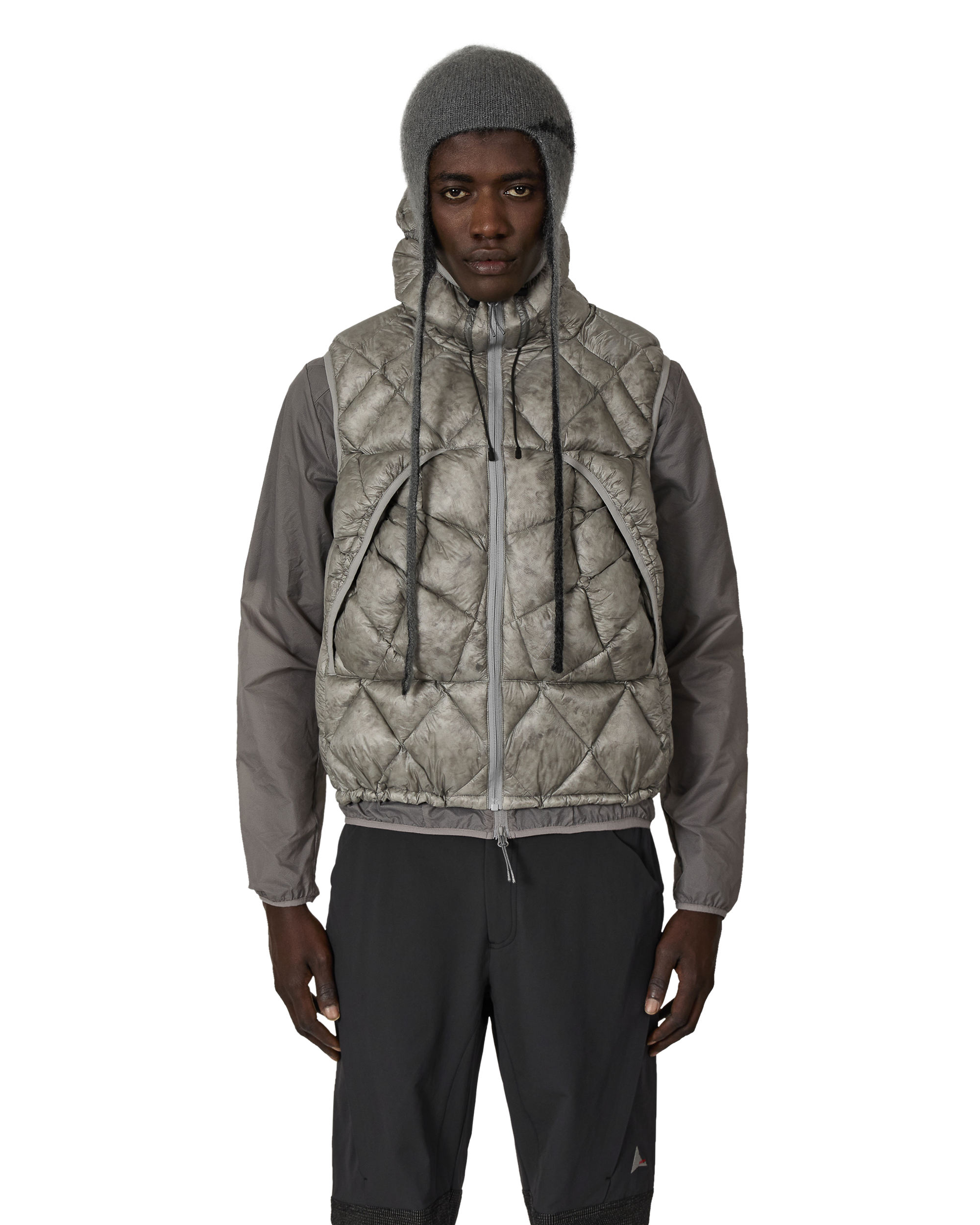 ROA Nuna 800 Fill Power Hooded Down Vest J315915-S-Grey front