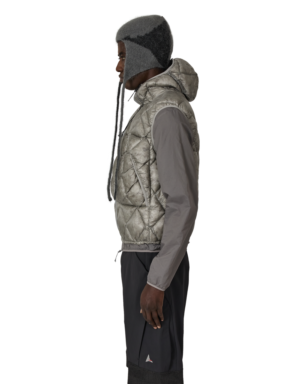 ROA Nuna 800 Fill Power Hooded Down Vest J315915-S-Grey front