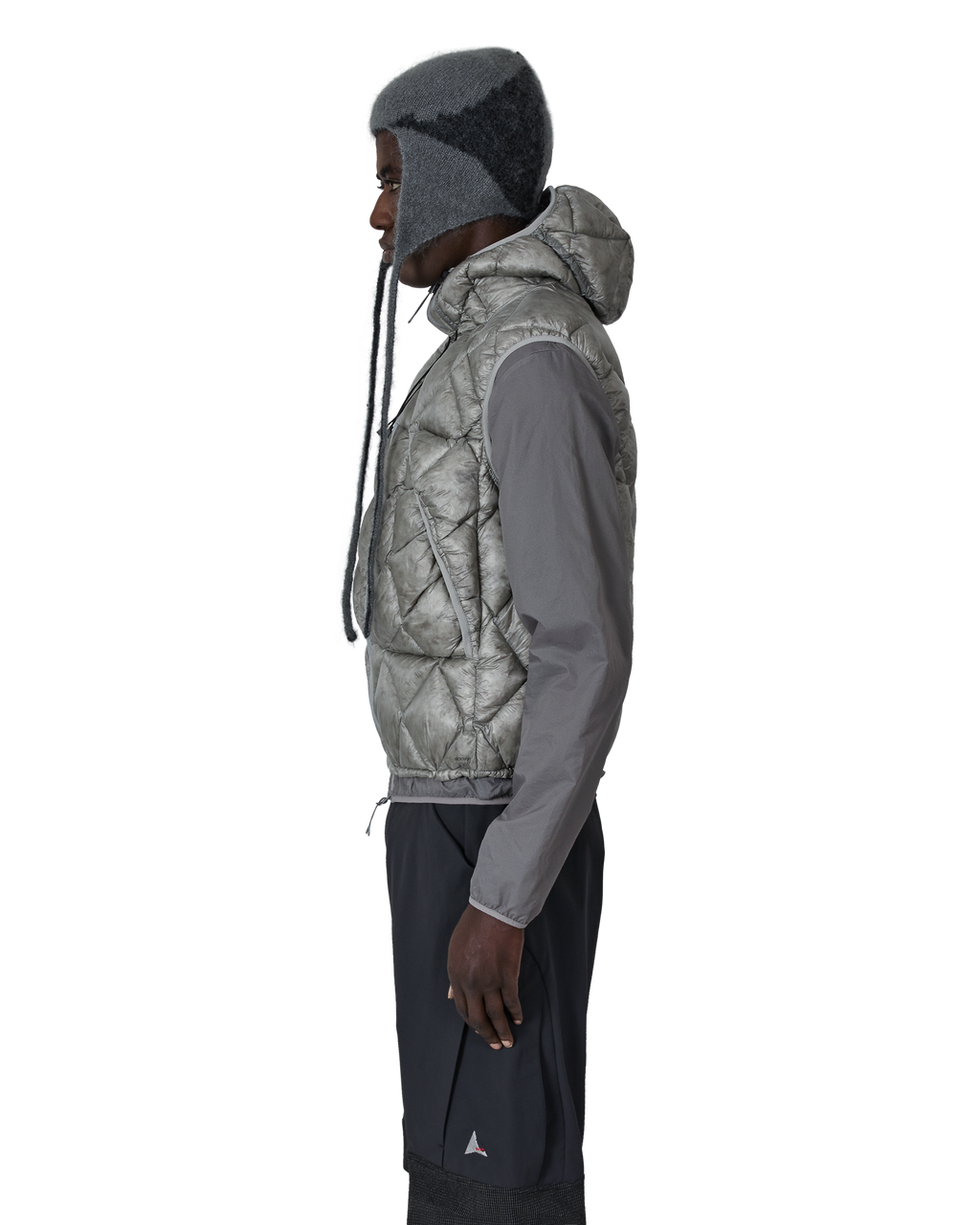 ROA Nuna 800 Fill Power Hooded Down Vest J315915-M-Grey front