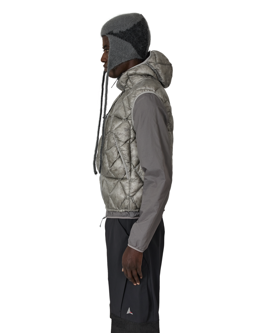 ROA Nuna 800 Fill Power Hooded Down Vest J315915-M-Grey front