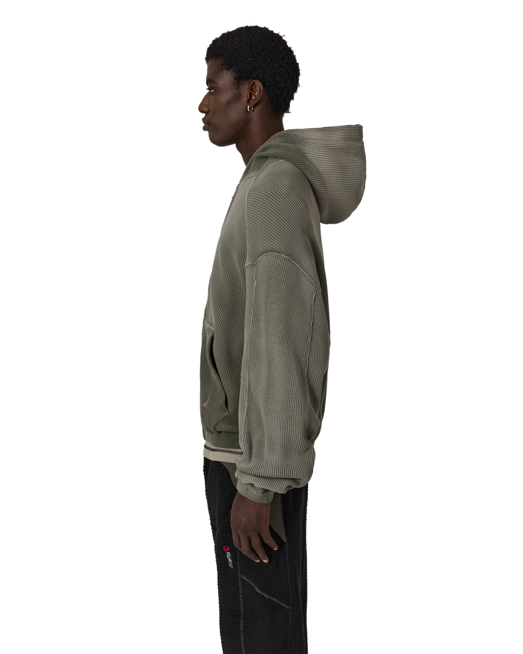 ROA Bee Sun Faded Waffle Zip Up Hoodie J316803-M-Green front