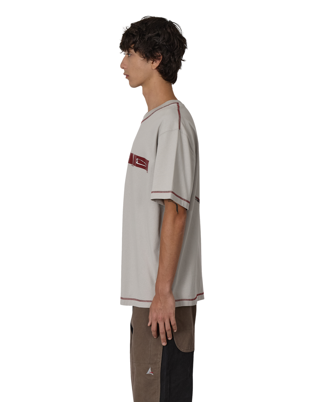 ROA Sticks Stitch Organic T Shirt J316807-S-Grey front