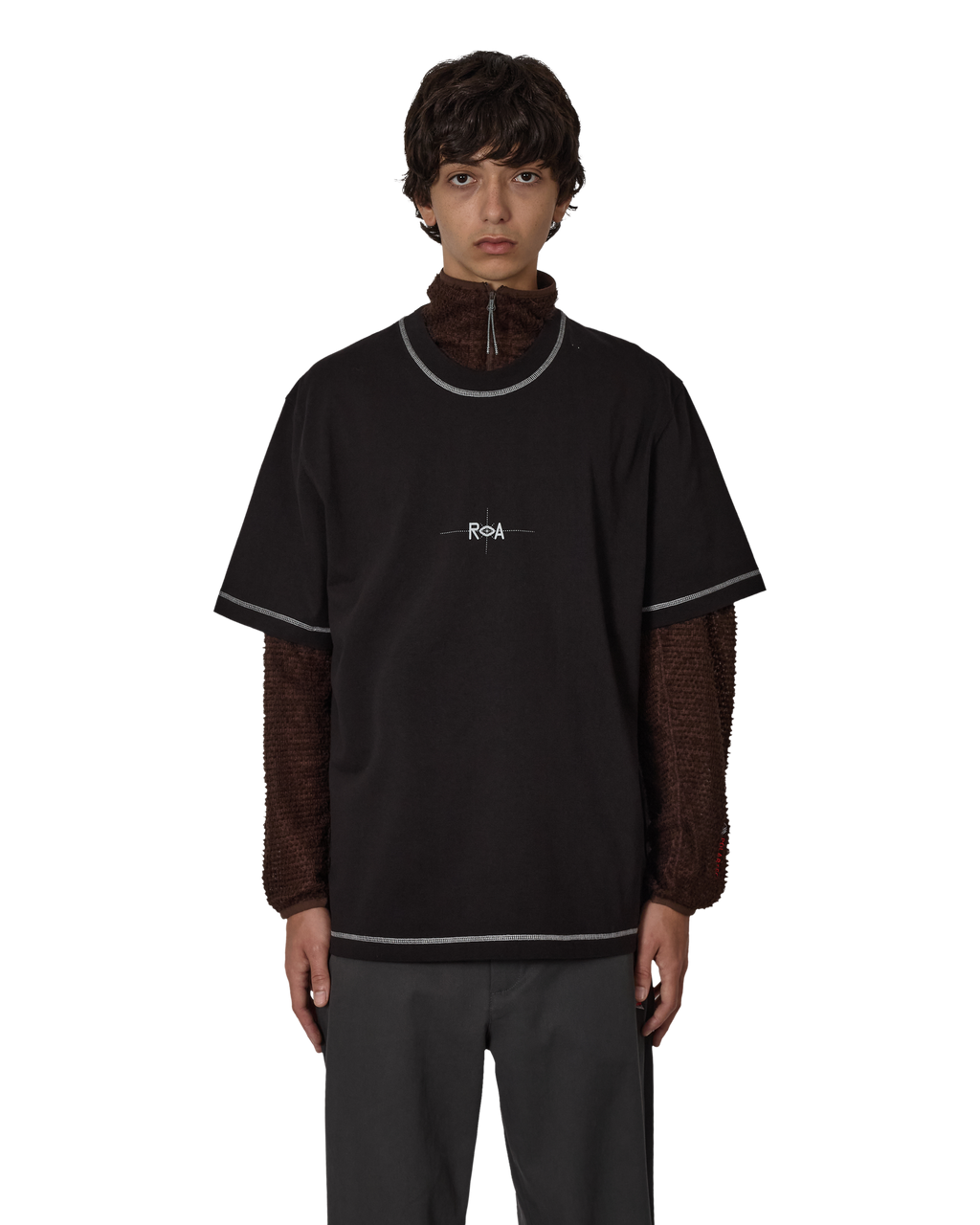 ROA Info Stitch Organic T Shirt J316808-S-Black front