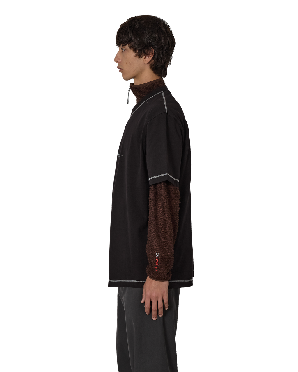 ROA Info Stitch Organic T Shirt J316808-S-Black front