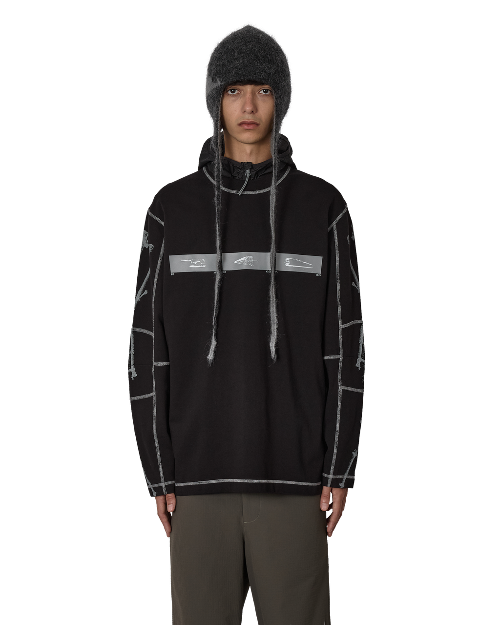 ROA Sticks Stitch Organic Long Sleeve J316811-S-Black front