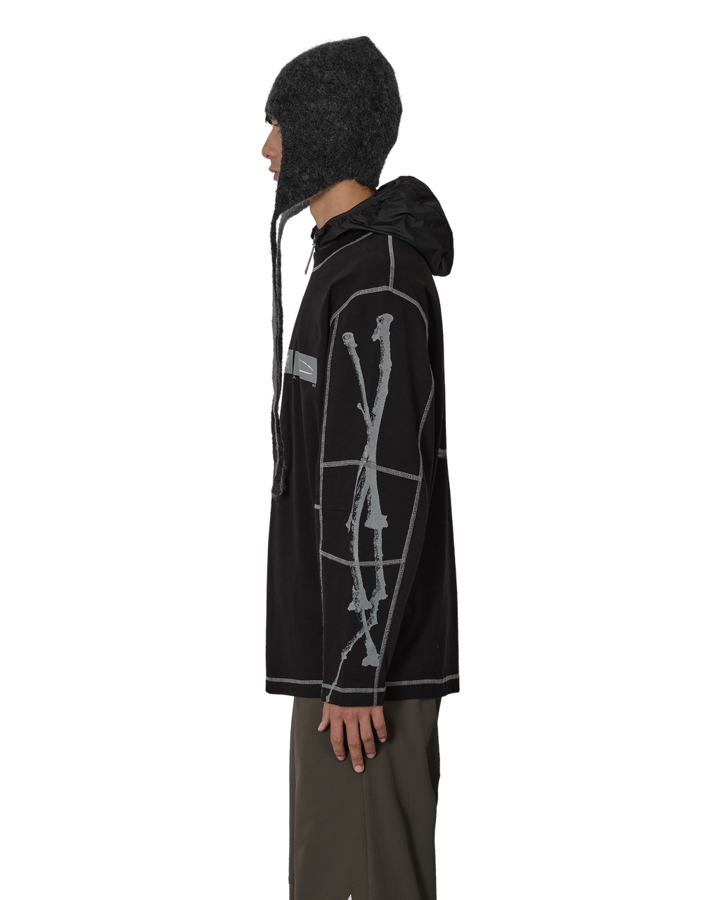 ROA Sticks Stitch Organic Long Sleeve J316811-S-Black front