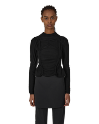 Thumbnail Pinched Wool Knit Top Black