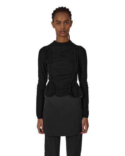 ROA Pinched Wool Knit Top J316866-S-Black front