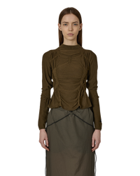 Thumbnail Pinched Wool Knit Top Olive