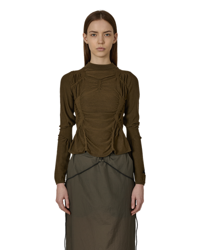 ROA Pinched Wool Knit Top J316867-S-Green front